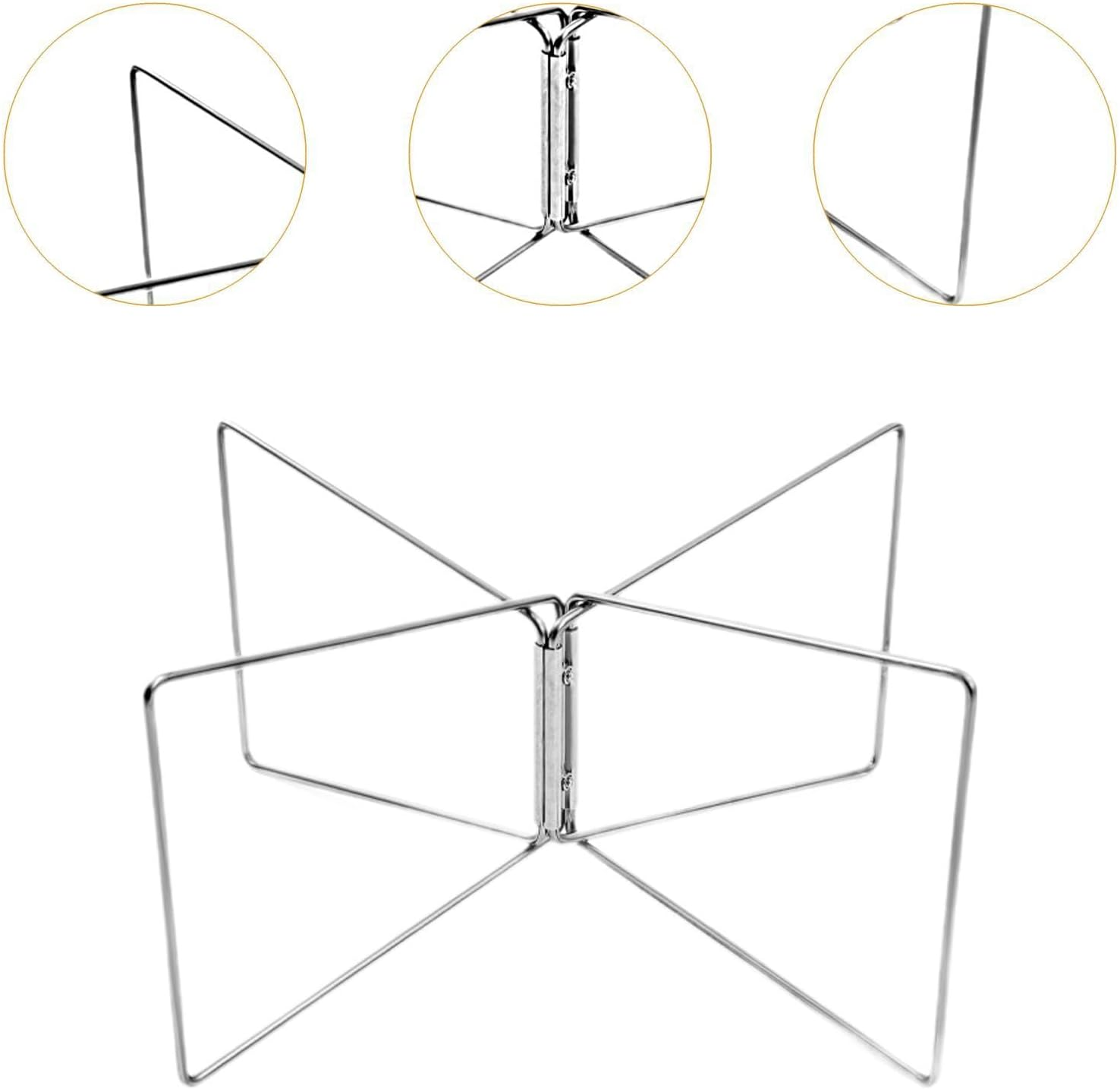 Eigell Folded Cooler Stand Suitcase Rack Sturdy Strong Load Bearing Metal Stainless Steel Ice Box Holder for Travel Cooking Hiking image number 3