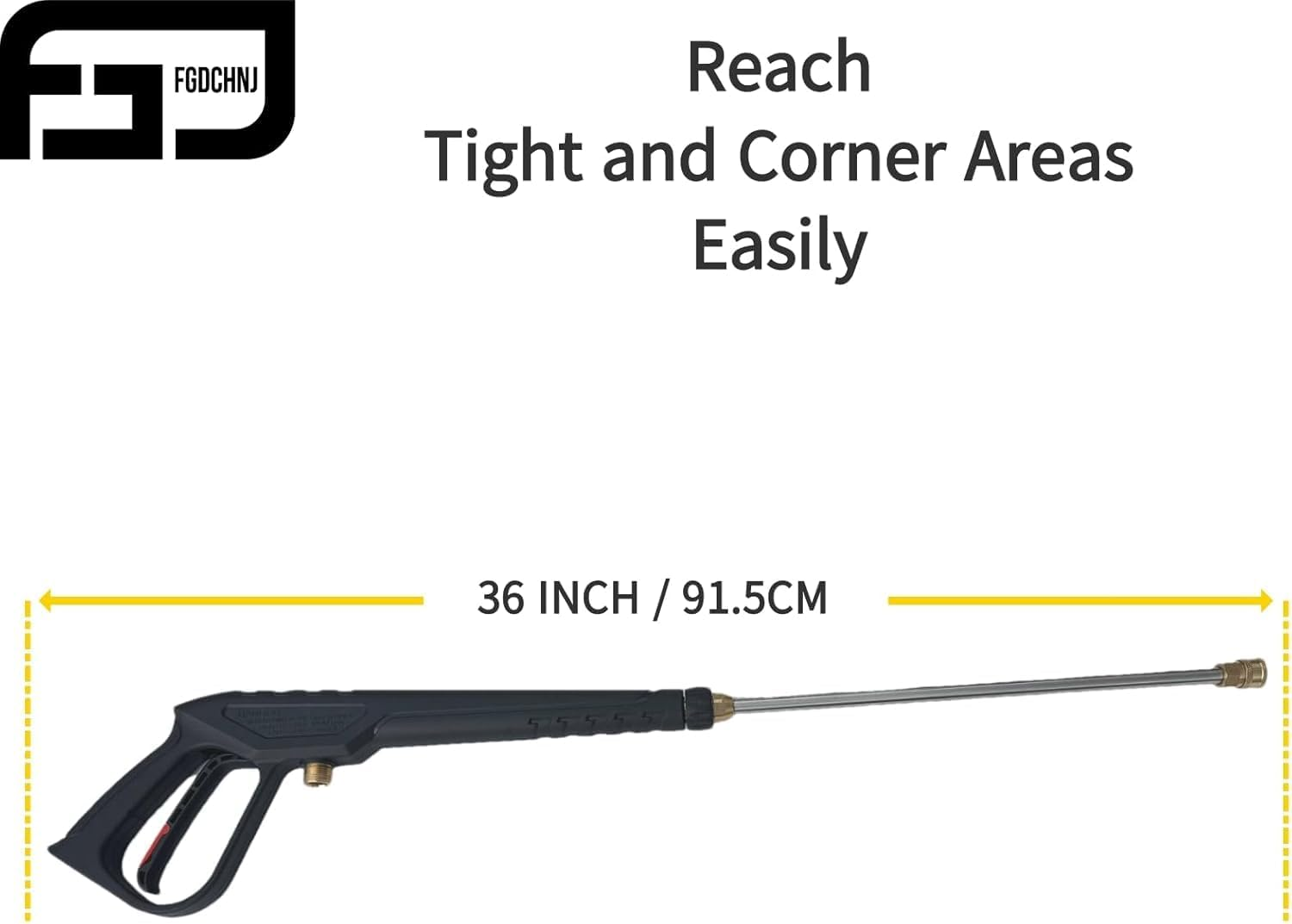 FGD Replacement Pressure Washer Gun with Extension Wand, Power Spray Car Wash Gun with M22-14Mm Thread Fitting, 5 Nozzle Tips, 40.2 Inch, 3600 PSI image number 1
