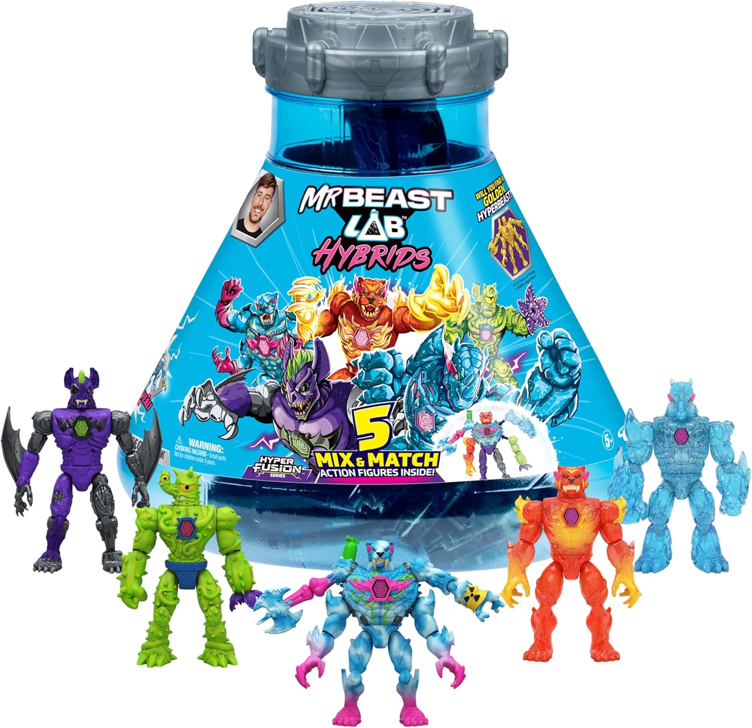 Mrbeast Lab Hybrids Mega Pack, Reveal Different Hybrid Parts to Create 5 Mix & Match Action Figures, Including a Mega Torso Panther Experiment to Reveal Hybrid'S Real Colors, Collect 30+ Beasts image number 2