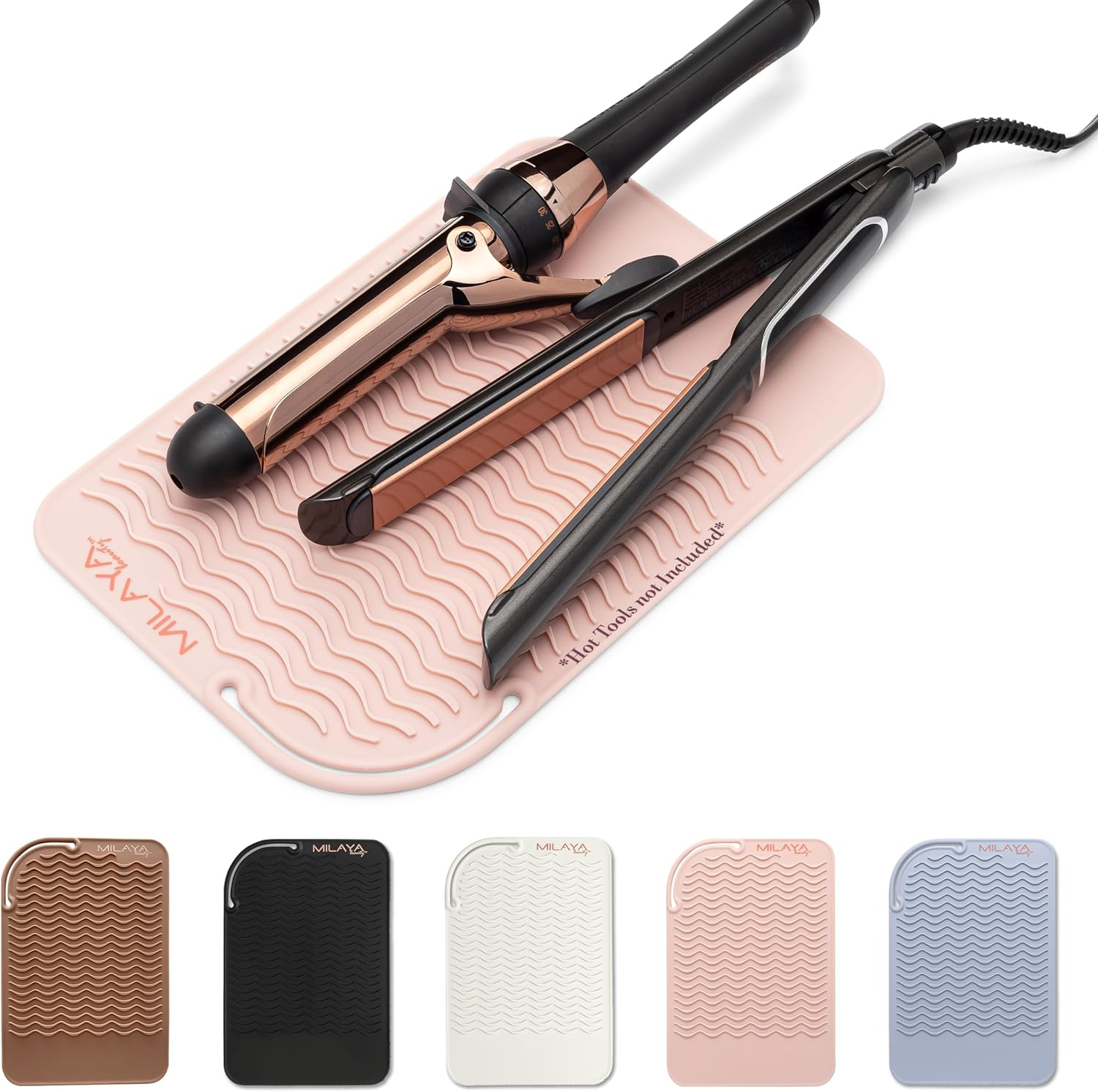 Professional Silicone Heat Resistant Styling Station Mat for All Hair Irons, Curling Iron, Straightener Pad, Iron Flat Hair, Waver, Hair Tools Appliances Hair Dryer Salon Tools Hair Stylist Black