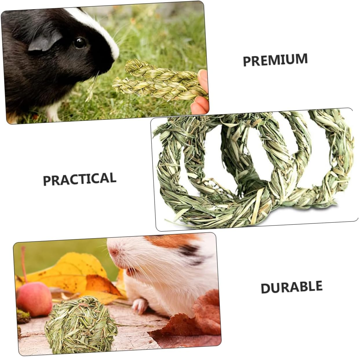 BESPORTBLE 27Pcs Natural Chinchilla Grass Snack Toys for Hamster Chewing Pet Molar Grinding Toys Pet Teeth Care for Guinea Pigs Mice image number 3