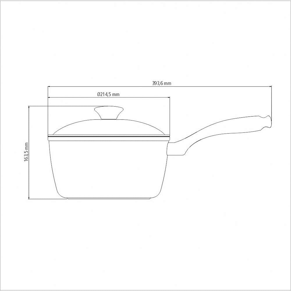 Tramontina Lyon Aluminum Sauce Pan, Black, 20 Cm image number 2