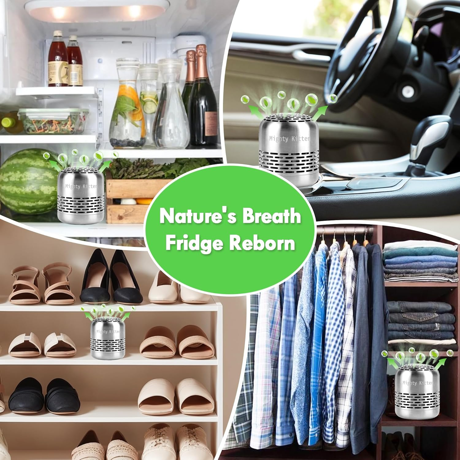 Fridge Deodoriser Last 10 Years, Refrigerator Odor Eliminator, Smell Absorber, Natural Air Fresheners for New Home - Silver image number 4