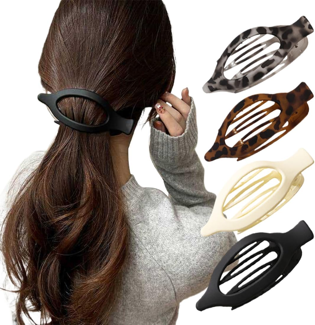 GGUFAY Women'S Thin Hair Clips, Large French Hair Clips, Hair Clip for Women, Pack of 4 image number 4