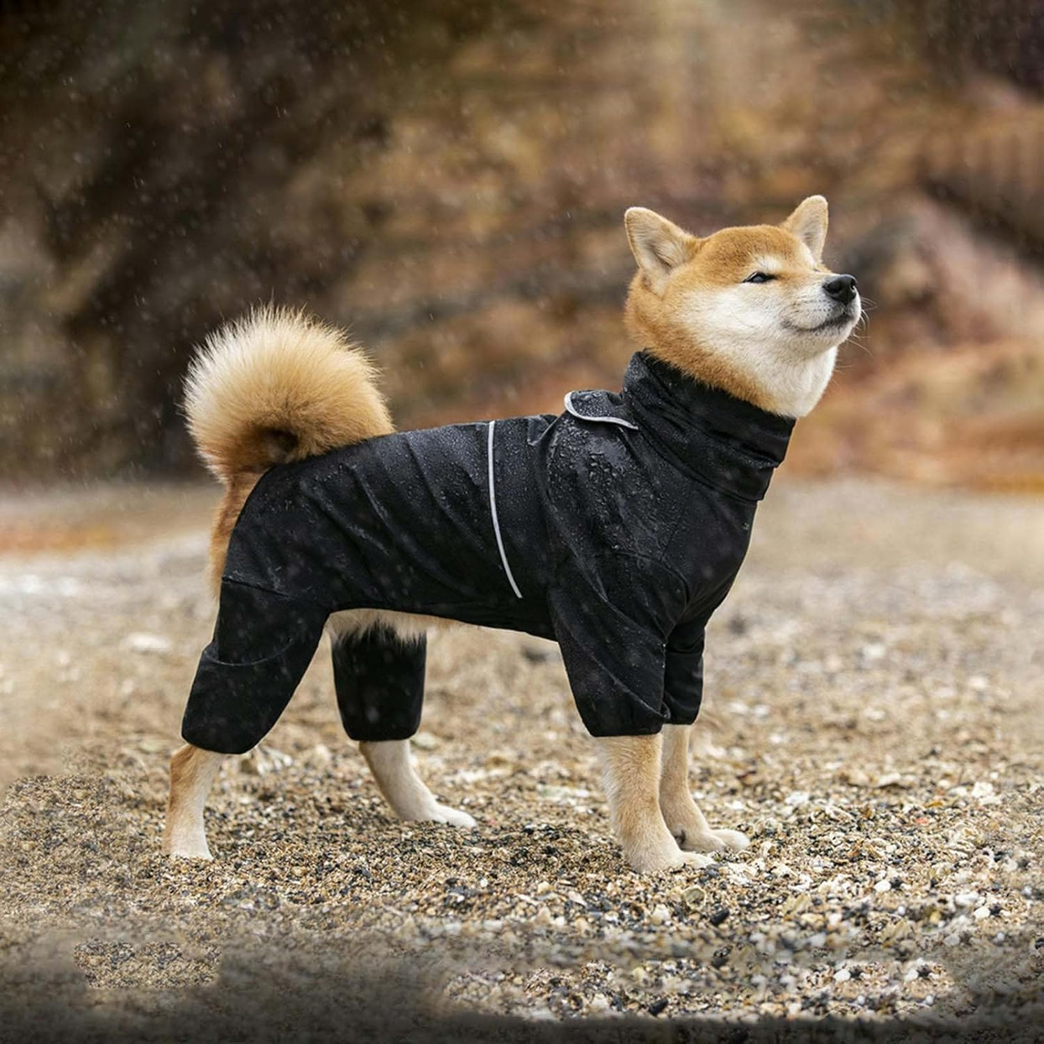 IUOUTG Dog Raincoat Waterproof Dog Rain Coats for Extra Large Dogs Lightweight Dog Rain Jacket Adjustable 4 Legs Pet Poncho with Reflective Strip for Pets Rain Clothes Apparel