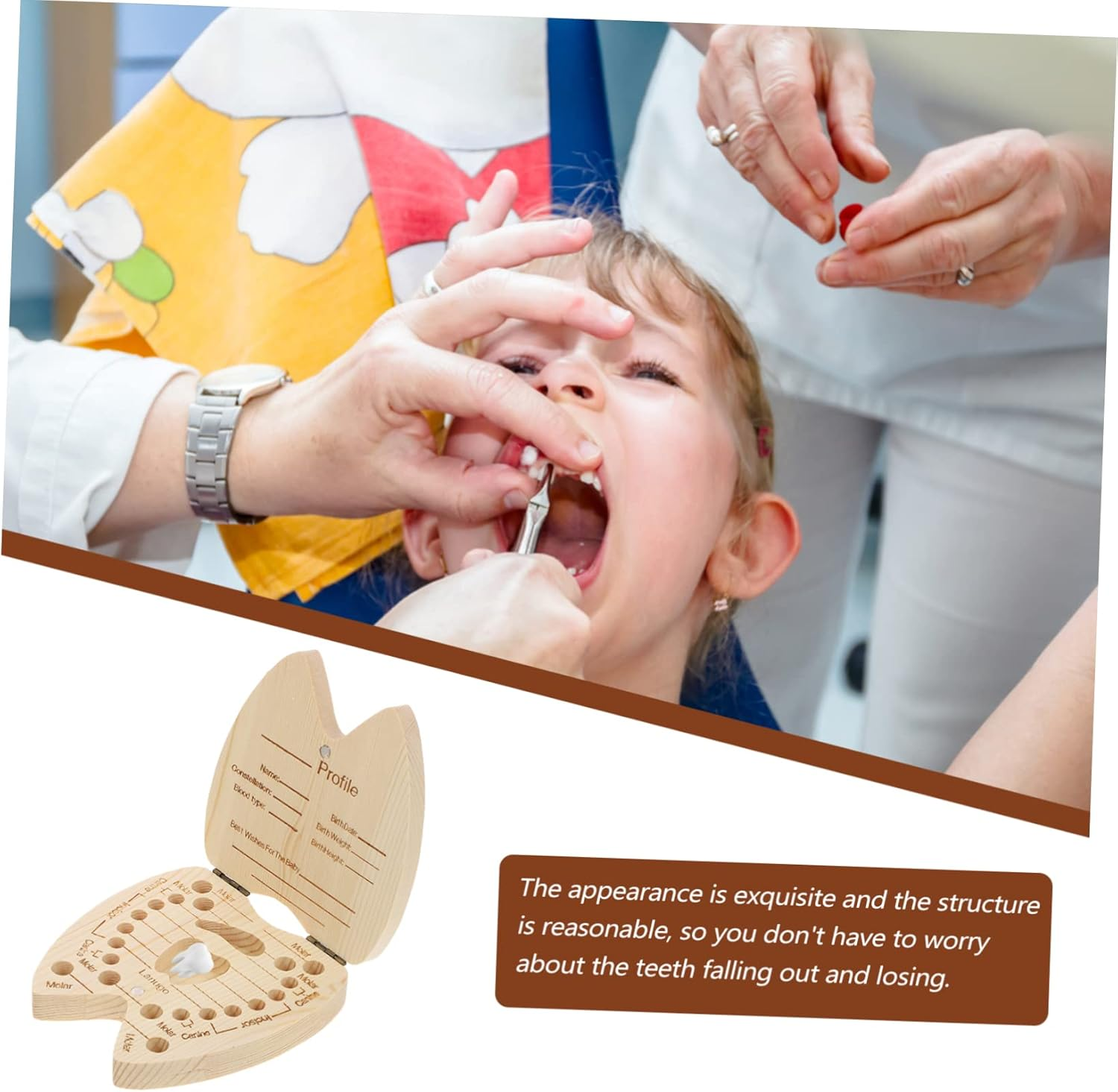 Baby Tooth Keepsake Box for Girls Tooth Fairy Box and Suitable for Newborns and Toddlers image number 2