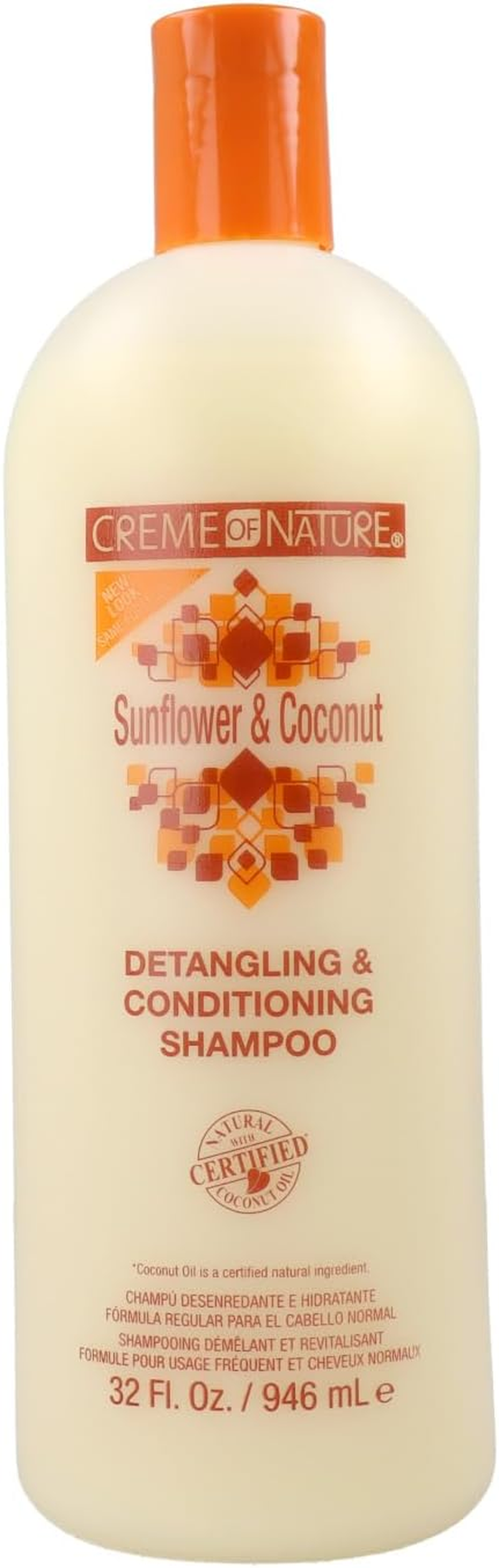 Creme of Nature Detangling Conditioning Shampoo for Normal Hair, Sunflower and Coconut, 32 Ounce