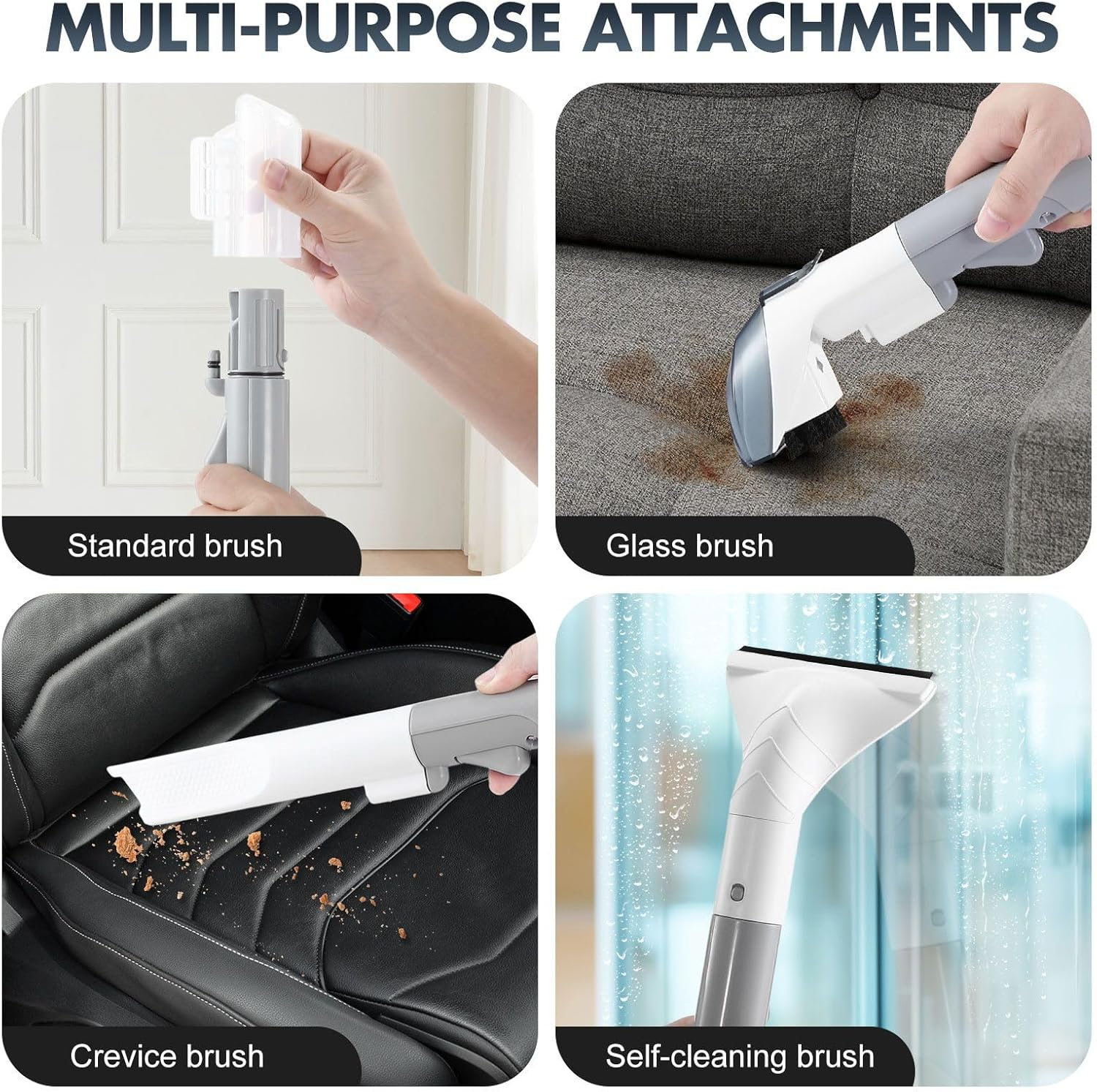 MAXKON Carpet Upholstery Cleaner Spot Vacuum Fabric Sofa Rug Stain Remover Mattress Car Seat Pet Stain Curtain Cleaning Machine 2 Tanks image number 4