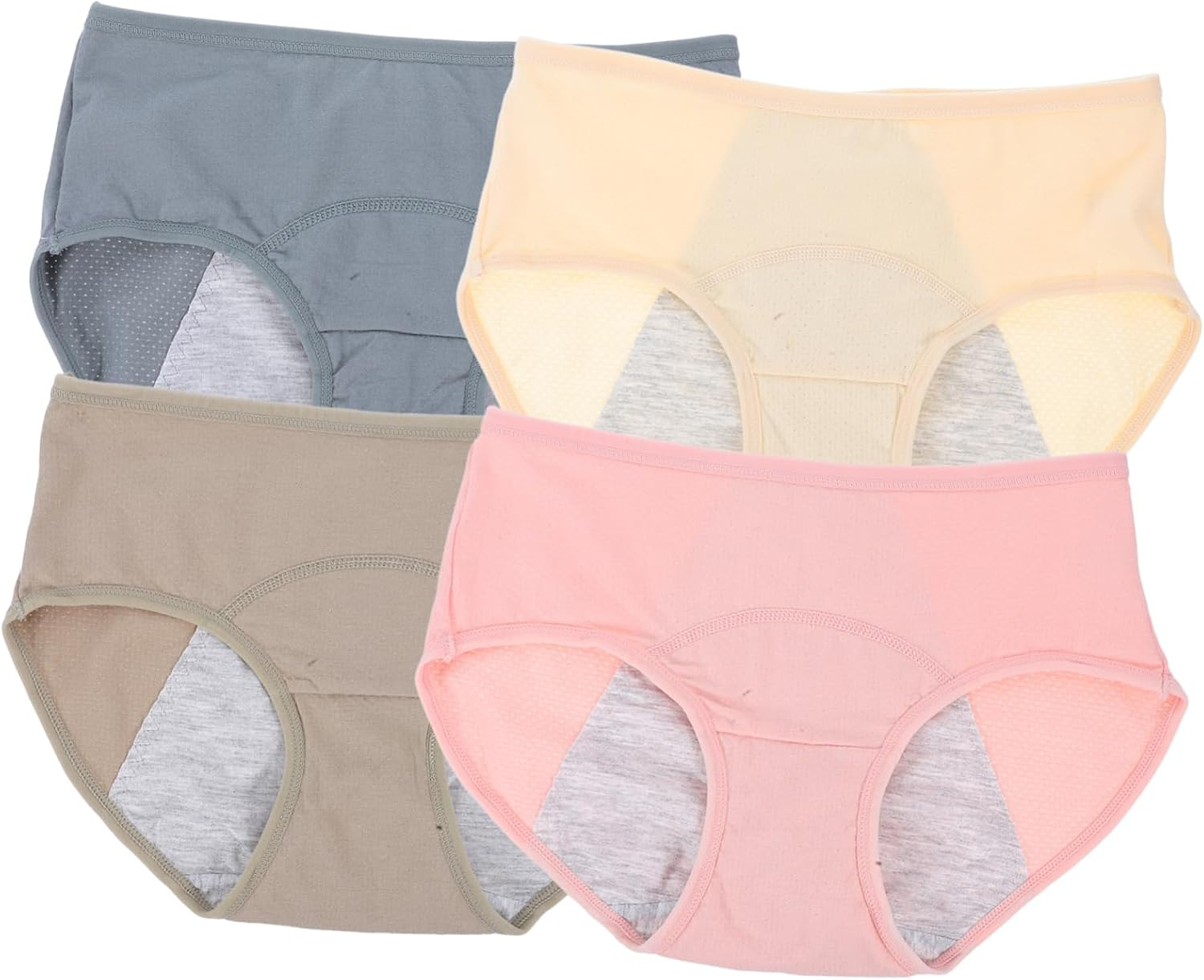 Didiseaon Cotton Women Midrise Leakproof Period Hipster Underwear Breathable Comfortable Menstrual Pants for Women Soft Secure Fit Suitable for Moderate Flow