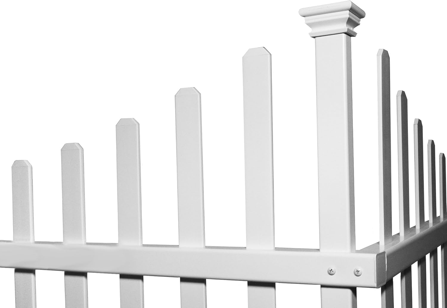 Zippity Outdoor Products ZP19007 No Dig Vinyl Corner Picket Unassembled Accent Fence, 42" X 30", White image number 2