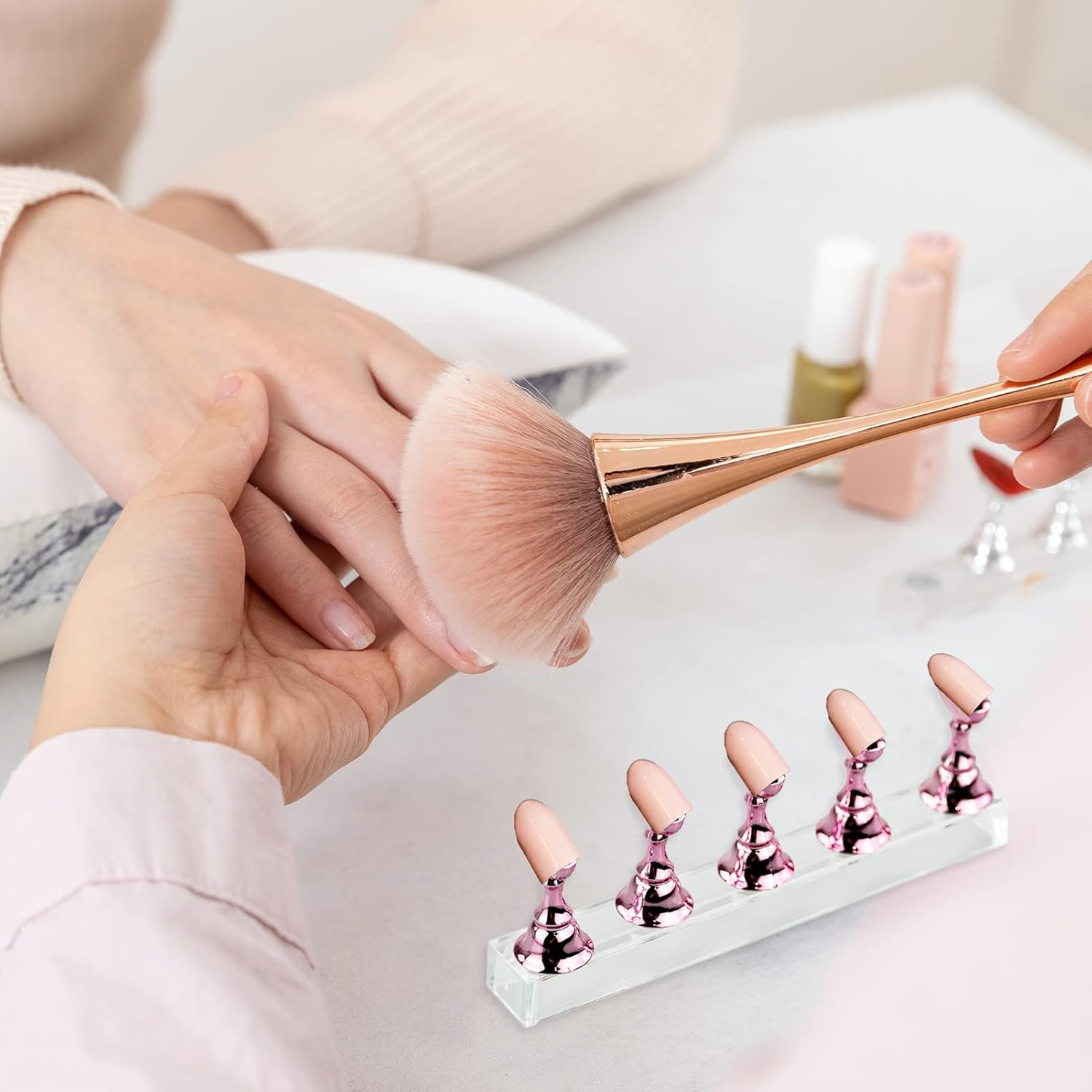 False Nail Stand Displayer Holder for Nail Art Practice Transparent Acrylic, Transparent Acrylic Nail Holder, False Nail Stand Manicure Nail Displayer, Nail Practice Show Board image number 1