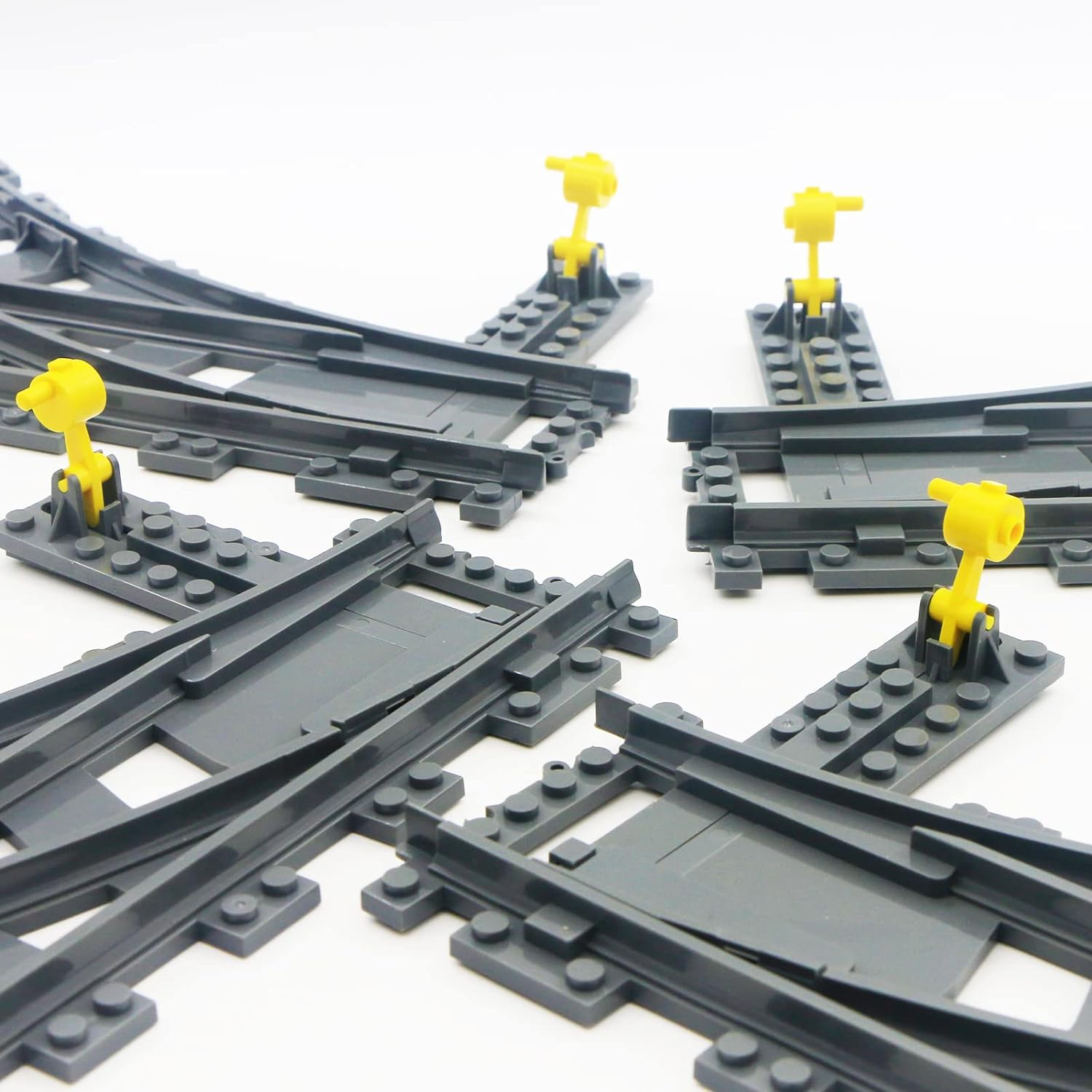 City Train Track - 2 Sets Track Switch Accessories Building Block, Road Flexible Rails Bricks Toys image number 3