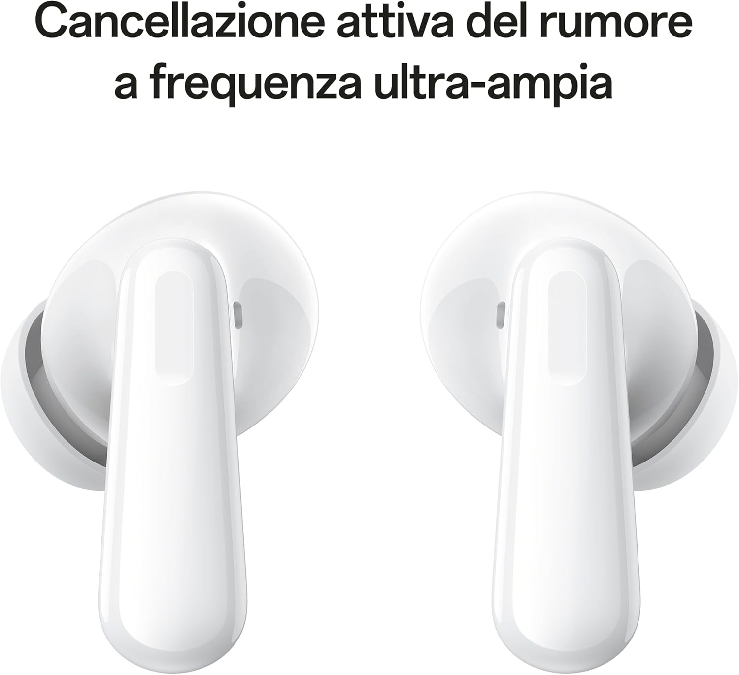 Oppo Enco Air4 Pro True Wireless Earphones, 44H Autonomy, Titanium Driver 12.4 Mm, Bluetooth 5.4, Touch Controls, AI Noise Cancellation, Android and Ios, IP55, [Italian Version],White
