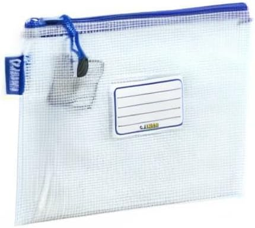 Lebez Osmer MA5A A5 Mesh Pencil Case with Assorted Colours Zip and Trim, 26X20Cm Size, Clear image number 2