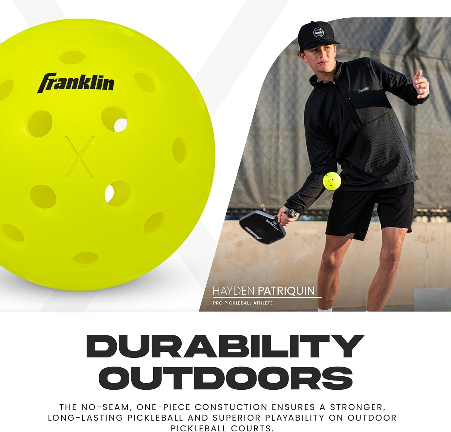 Franklin Sports Outdoor Pickleballs - X-40 Pickleball Balls - USA Pickleball (USAPA) Approved - Official US Open Ball - 12 Pack image number 2