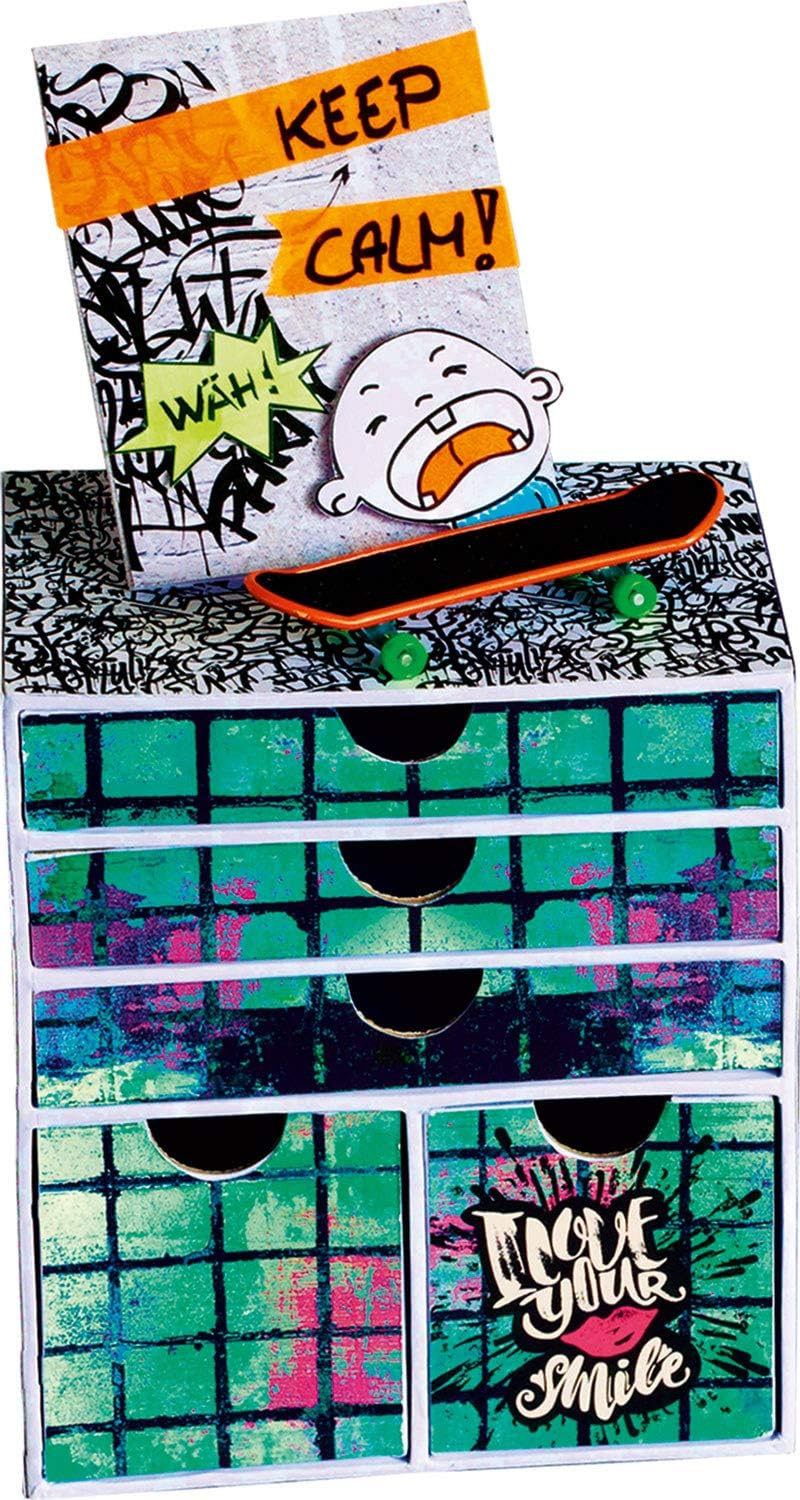 Folia 48349 Motif Pad Graphiti 270 G/M&sup2;, Approx. 24 X 34 Cm, 20 Sheets Assorted in Different Designs &ndash; for Crafts and Creative Design of Cards, Window Pictures and Scrapbooking image number 1