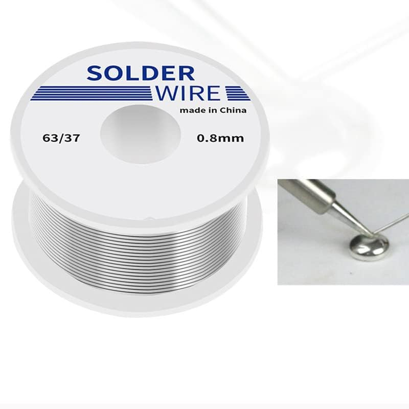 AIMALL 0.8Mm 100G 63/37 Tin Solder Wire Rosin Core Soldering Kit Tool 2% Flux, Low Spatter Strong Wetting for Electronics PCB Repair, Electrical Soldering, Fast Flow 183&ndash;280&deg;C, Insulation Resistant