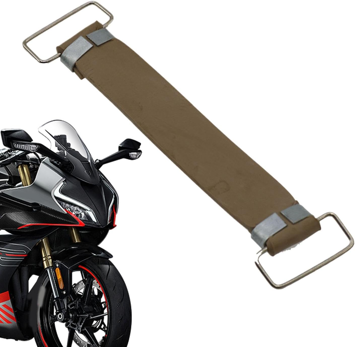 Battery Straps Rubber Band - Stretchable Rubber Battery Straps Fastening Straps | Battery Box Strap Portable Battery Band Bandage for Motorcycle Battery image number 5