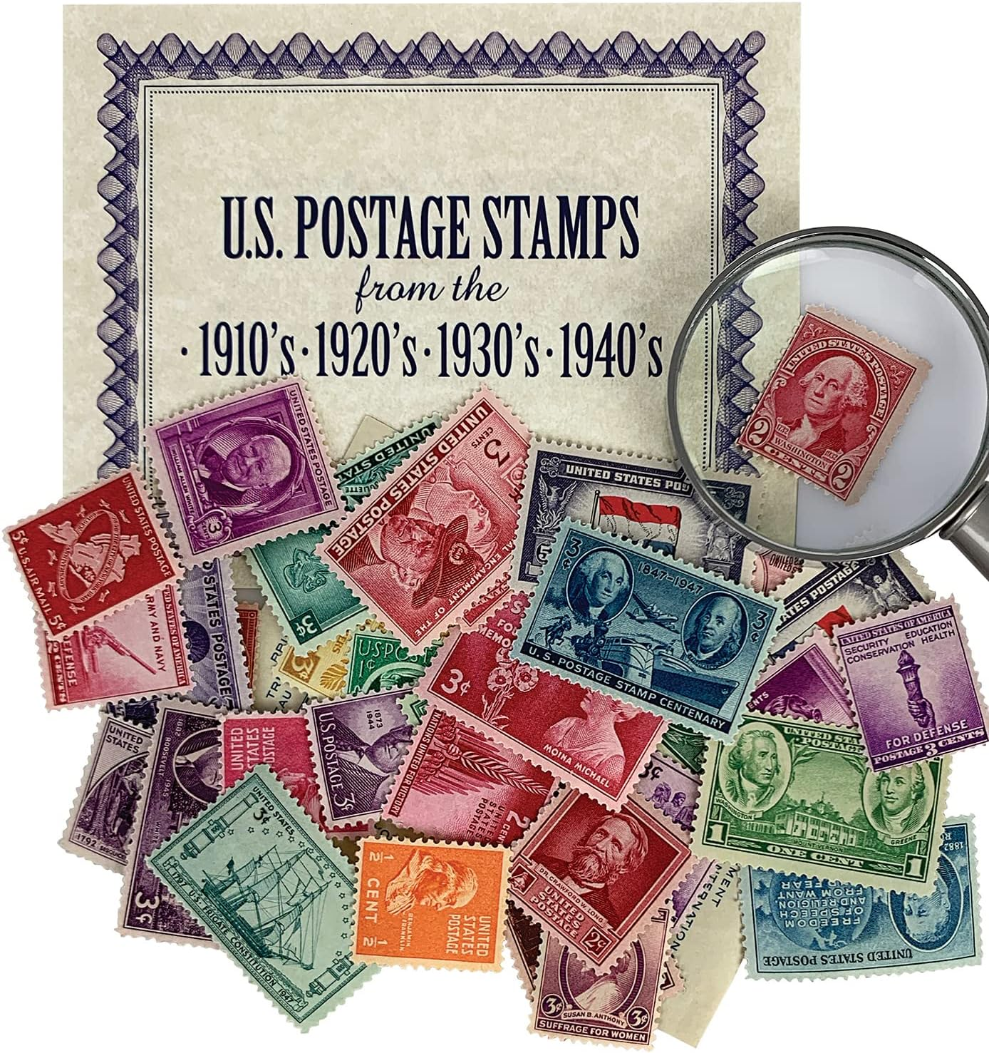 American Coin Treasures 40 U.S. Postage Stamps from the 1910'S 1920'S 1930'S and 1940'S image number 4