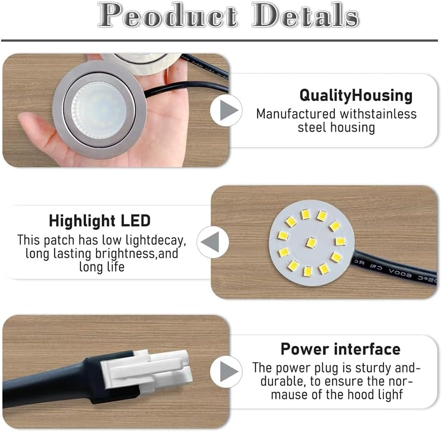 Veulrn 2Pack1.5W Range Hood Light Bulbs,12Vdc Kitchen Cooker Hood Light Bulbs,Kitchen Light Replacement 20W Halogen Light Bulbs