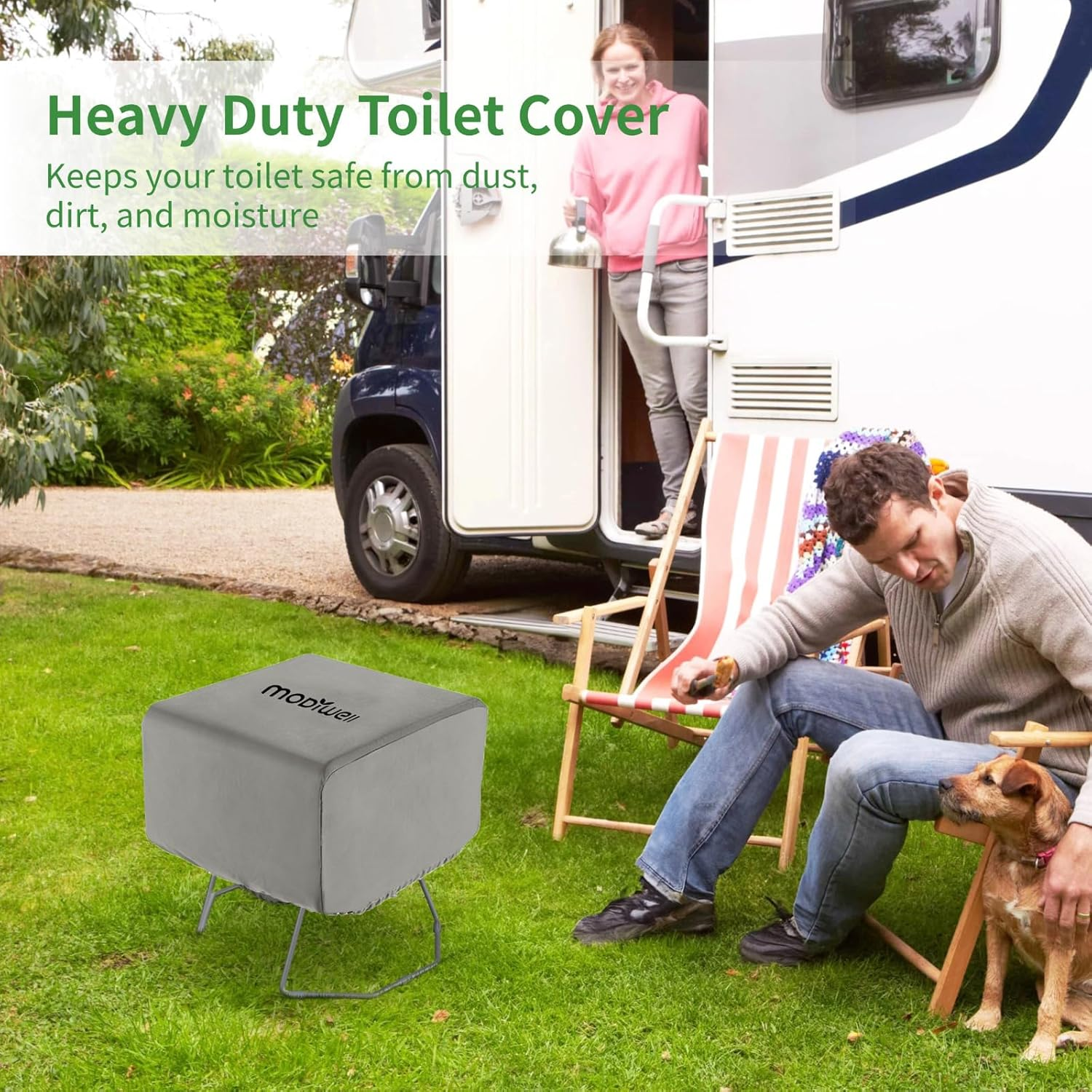 Modiwell LE-310 Dry Flush Toilet Carrying Bag with Waterproof Cover, Portable Travel Toilet Storage Organizer Protector for Camping, Hiking, RV Trips image number 3