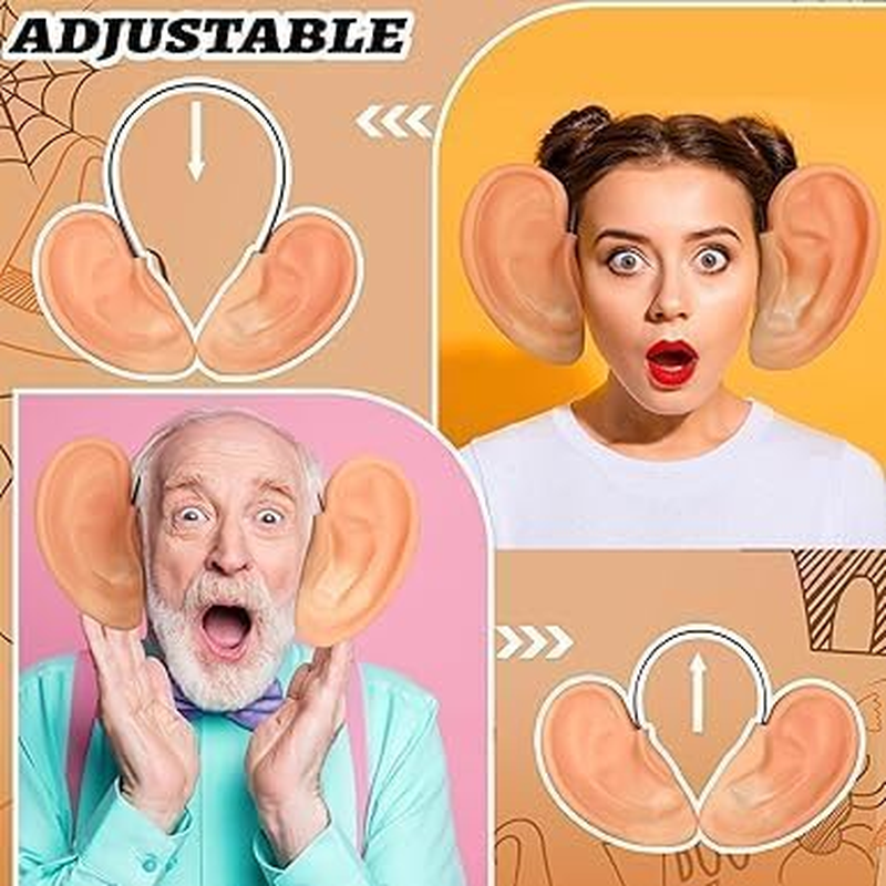 1PCS Oversized Big Fake Ear for Women Men Jumbo Ear Adult Giant Pig Funny Headwear for Cosplay Costume Holiday Party Outfit Accessories image number 2