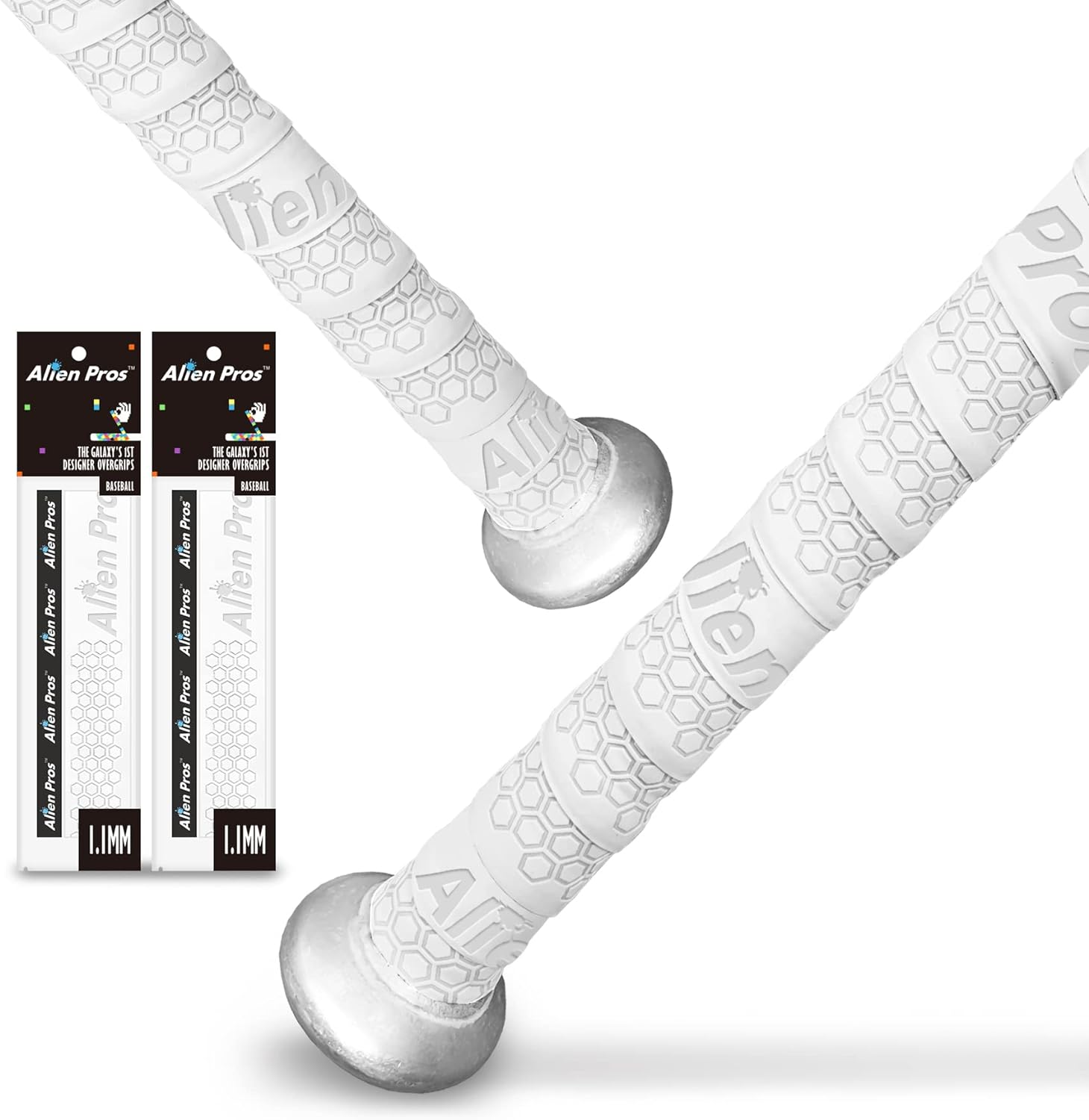 Alien Pros Bat Grip Tape for Baseball (2 Grips/4 Grips) &ndash; 1.1 Mm Precut and Pro Feel Bat Tape &ndash; for Old Baseball Bat Grip &ndash; Wrap Your Bat for an Epic Home Run (2 Grips/4 Grips) image number 1