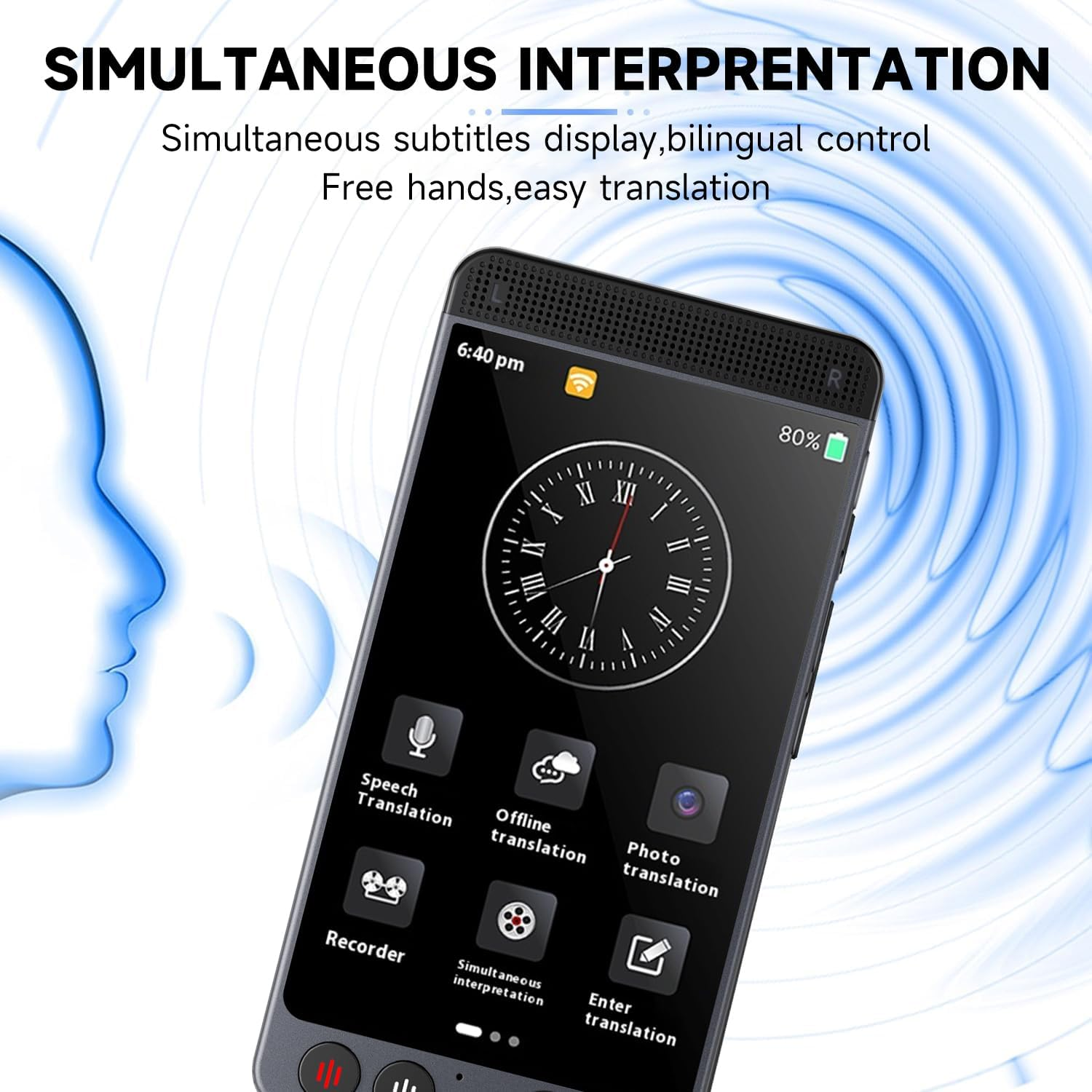 Language Translator Device, Two Way Real-Time Voice/Photo Translator with 142 Languages, Portable Online/Offline Instant Translation for Business Learning Travel, 4.0 Inch HD Touch Screen image number 5