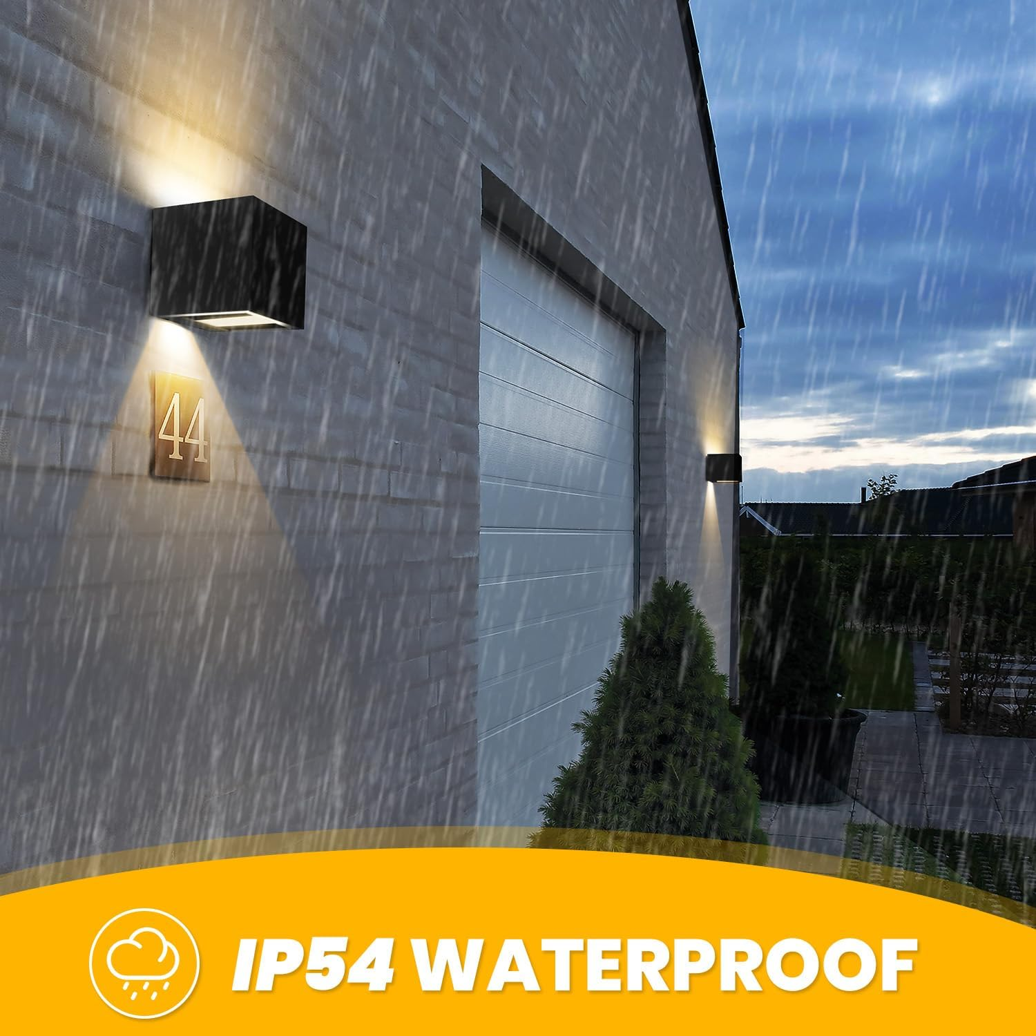 SOTTLOT Solar Wall Lights, 4000K 700LM up and down Solar Lights Outdoor Waterproof, Super Brightness Cube Design LED Solars Outdoor Light Decorative for Porch Patio Yard Fence image number 2