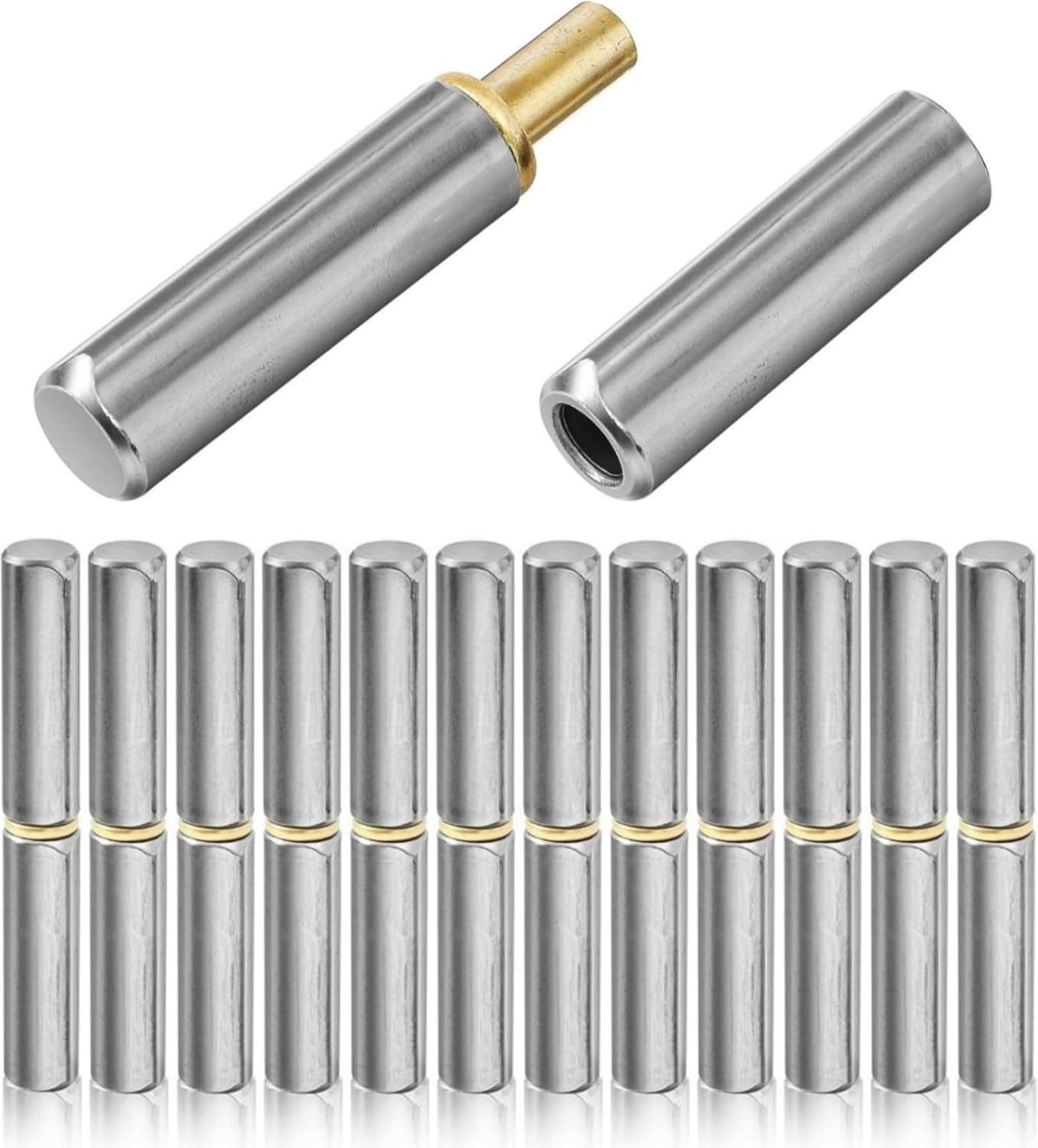 Weldable Barrel Hinges Heavy Duty Weld on Bullet Hinges Carbon Steel Detachable Gate Door Fittings for Swing Door Trailer Ramp (12Pcs(16Mm*120Mm)) image number 3