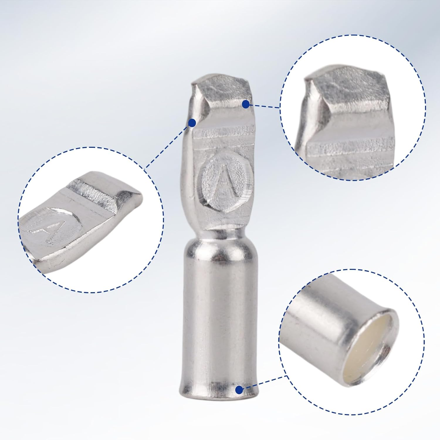 10Pcs Battery Quick Connect Terminal Pins, Replacement Terminal Pins for 50A 6-12 AWG Battery Quick Connect/Disconnect Connector Wire Harness Plug Towing Winch Systems Accessories image number 6