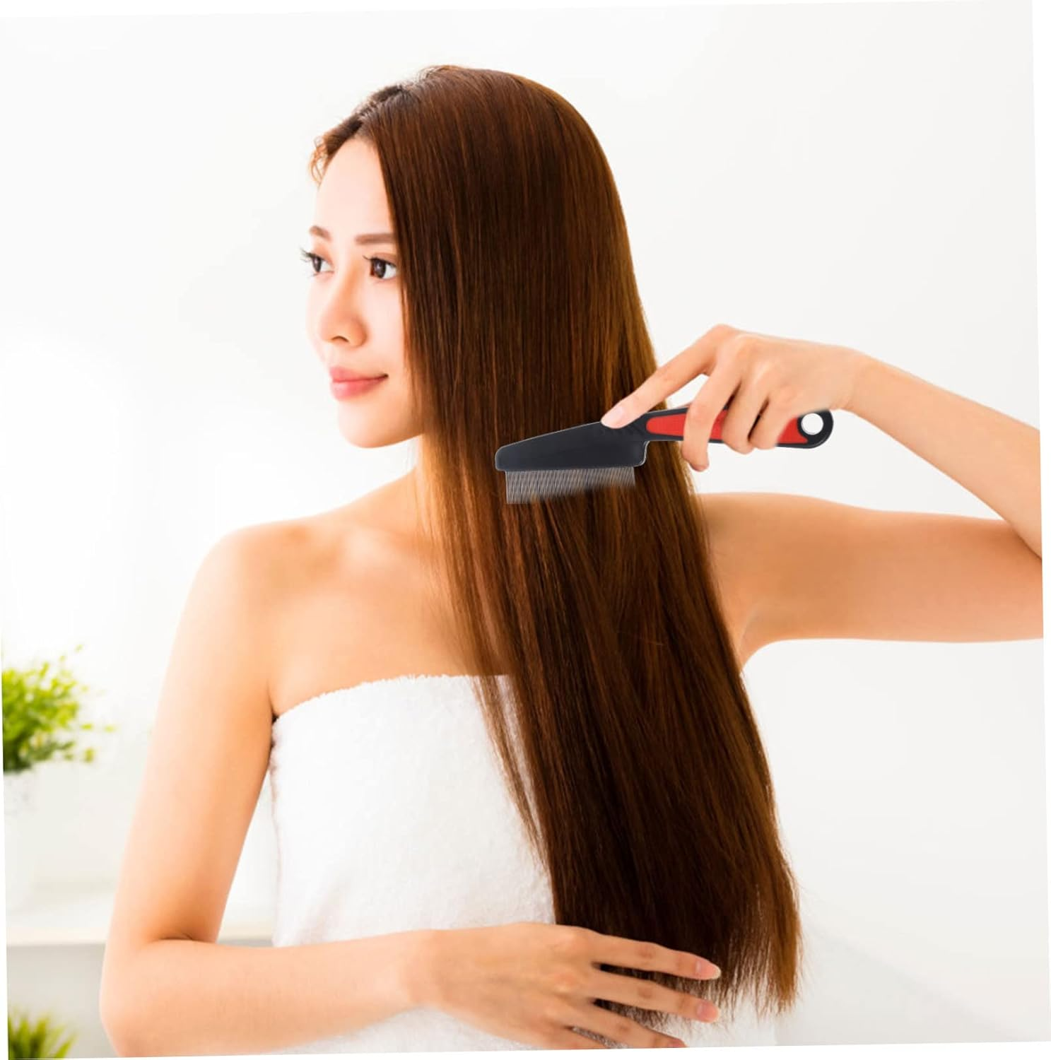 Healeved 5Pcs Fine Tooth Dandruff Comb Professional Stainless Steel Hair Pick for Precision Styling for Adults Pets Durable Warp Design for Dandruff Removal Hair Product Distribution image number 5