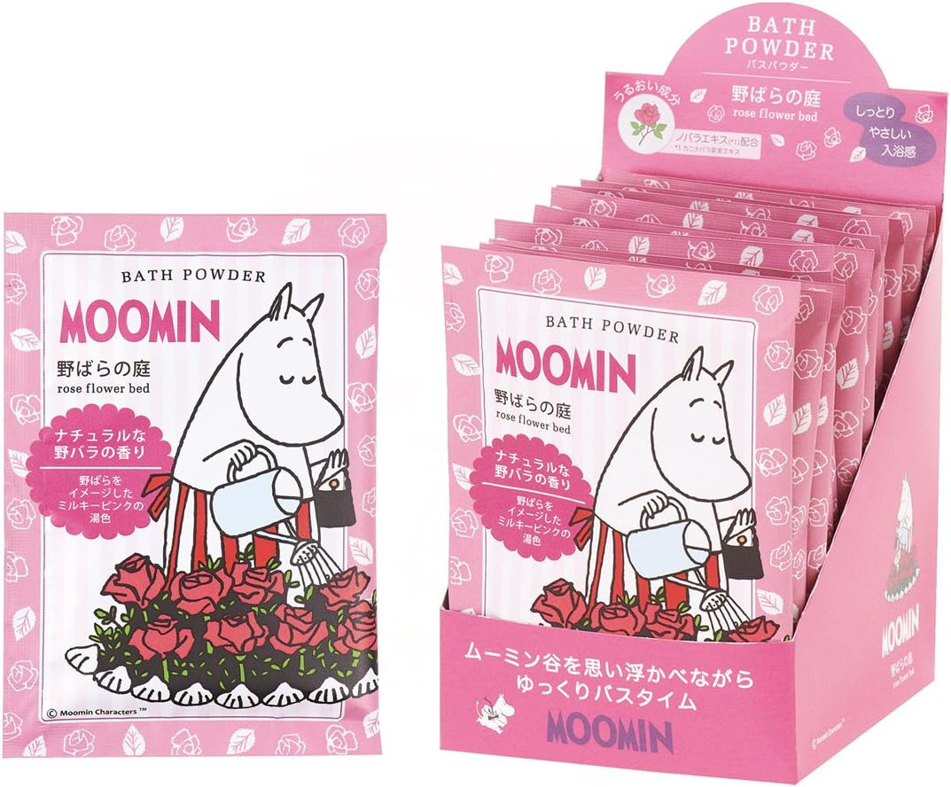 Moomin Bath Powder, 1.2 Oz (35 G), Cocemomo Jam, 12 Pieces (White Turbidity Bath Sale, Made in Japan, Sweet and Sour Kokemomo Scent)