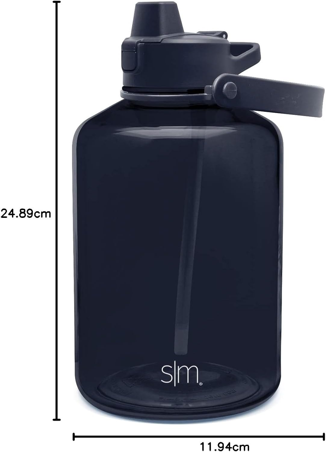 Simple Modern Half Gallon 64 Oz Water Bottle with Push Button Silicone Straw Lid & Motivational Measurement Marker | Large Reusable Tritan Plastic Water Jug | Summit Collection | Deep Ocean image number 7