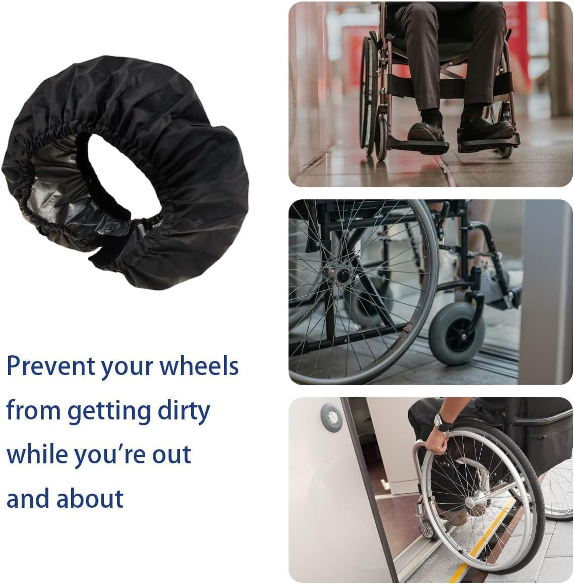 Stroller Wheel Cover Protector, 2Pcs Dust and Stain Resistant Tyre Covers for Pram and Wheelchair,Wheelchair Protector Stroller Dust Cover, Pushchair Wheel Covers Stain Dust Resistant Tire Protectors image number 2