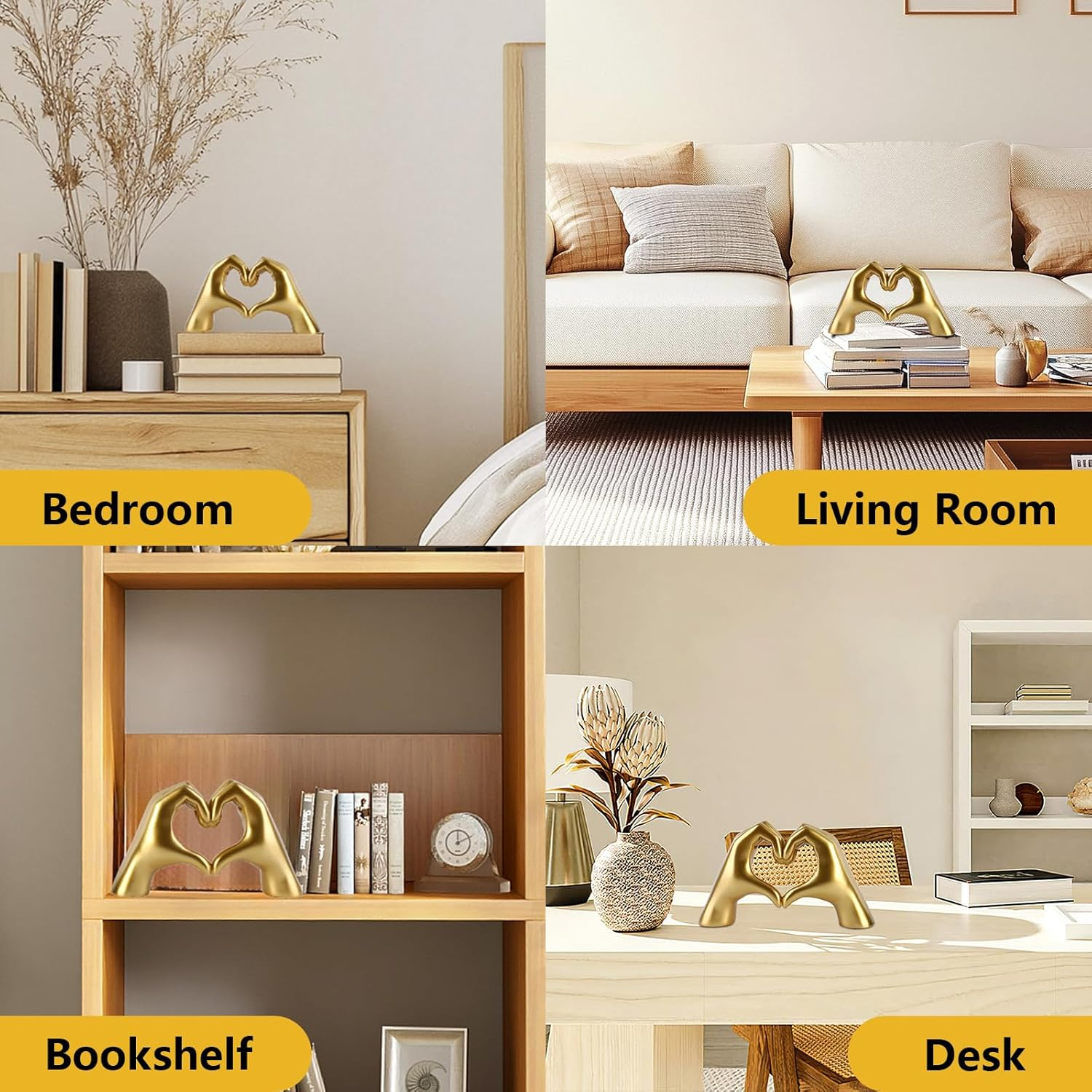 Large Taylor Lover Merch Gold Heart Hands Sculpture Birthday Decorations Gifts Living Room Bedroom Shelf Desk Coffee Table Accessories Statue Bobo Bathroom Home Decor Women Girls Mom(Large)