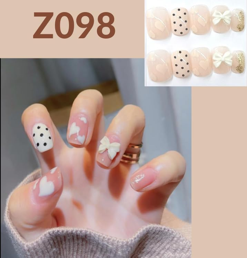 Pushnposh Premium 24PCS Press on Nails Set &ndash; Elegant & Durable Instant Manicure Kit for Women and Girls (Z093)