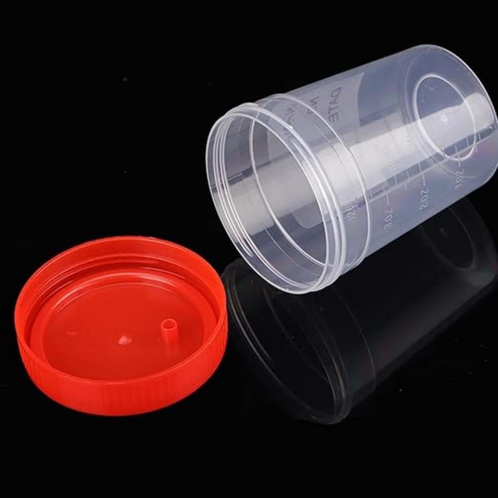 Sterile Specimen Cups 10Pcs Specimen Collection Cups Urine Cups Pregnancy Test Cups Sample Containers with Lid for Laboratory 120Ml