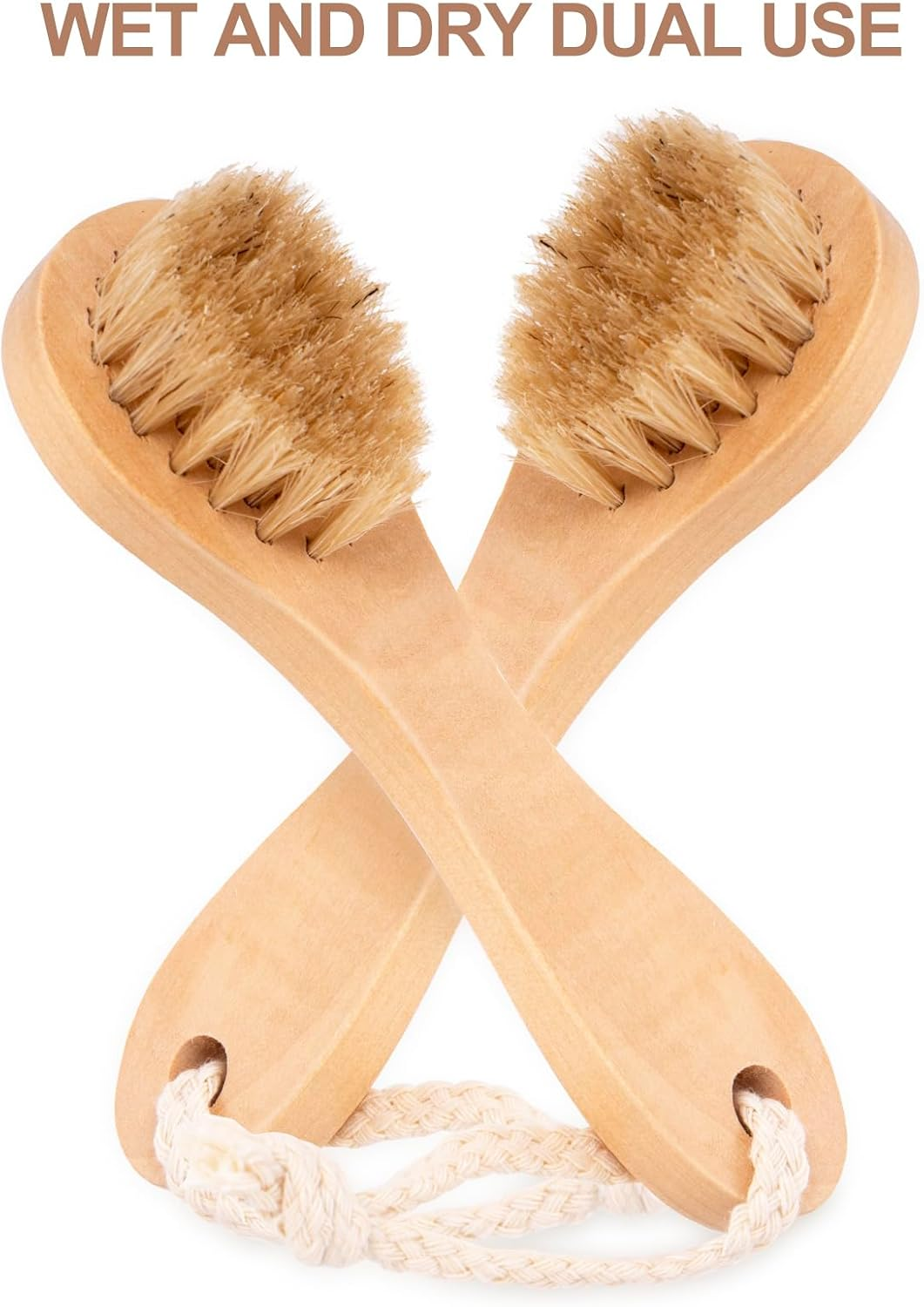 HINZIC 4 Pack Manual Facial Cleansing Brush for Men, Firm Bristle Face Scrubber with Wood Handle, Skin Friendly Waterproof Exfoliator Cleanser for Makeup Residues Removal Deep Cleansing image number 1