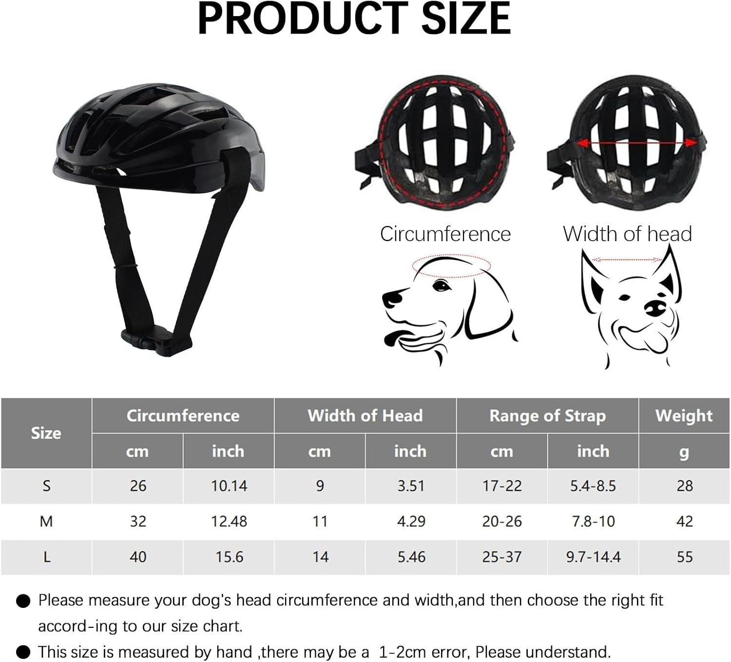 UOSIA Dog Helmet Pet Hat for Cats Dog Motorcycle/Bike Helmet Outdoor Riding Puppy Cap Adjustable Pet Helmets for Small Medium Large Dogs image number 3