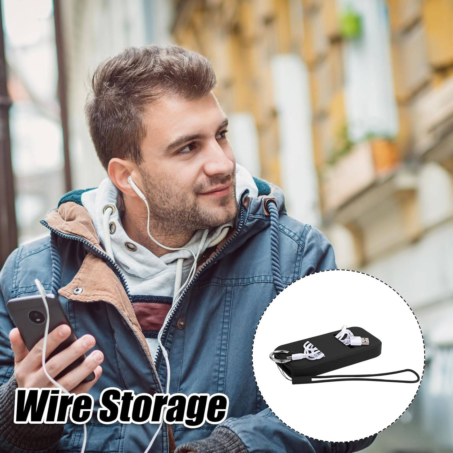 NQEUEPN Battery Case for Apple Vision Pro, Soft Battery Bag with Ring and Strap Protective Battery Holder Silicone Battery Carrying Case Portable Accessories for Vision Pro Battery(Black)