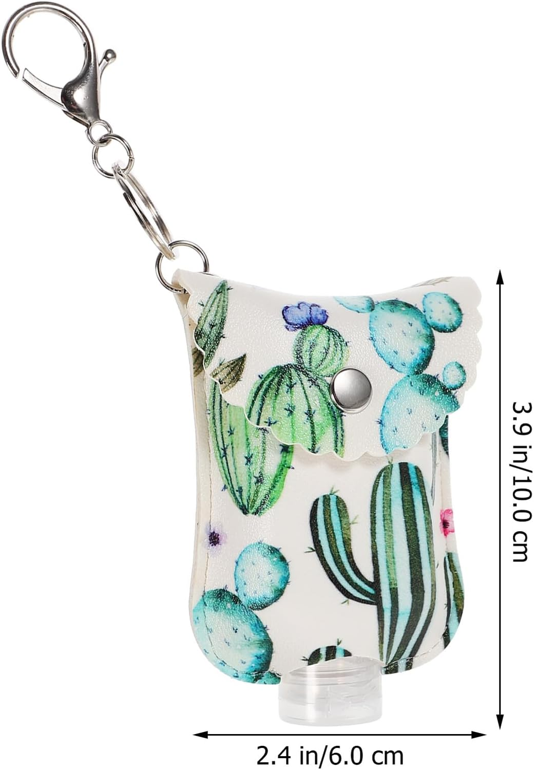 ADOCARN 60Ml Travel Hand Sanitiser Bottle PU Leather Keychain Holder, 2Pcs Set Portable Hand Leather Case for Travel Bottle Container Random Style image number 6