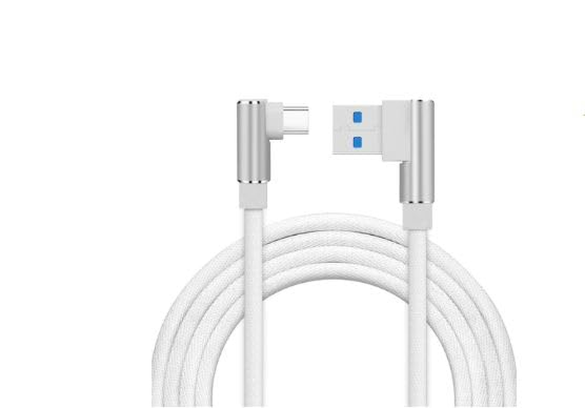 Nylon Braided 1M 180 Degree USB C Charging Cable Fast Data Sync Charger Connector Adaptor Reversible USB C Cable (White) image number 3