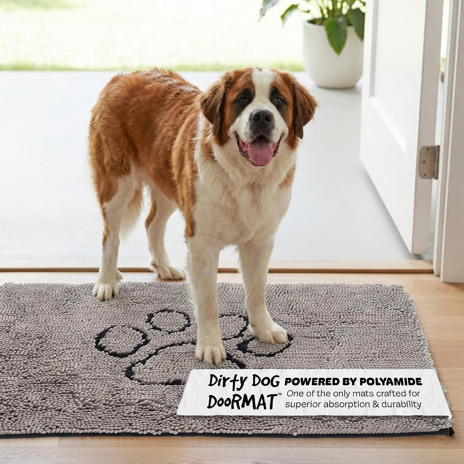 Dog Gone Smart Dirty Dog Doormat Runner, Grey image number 7