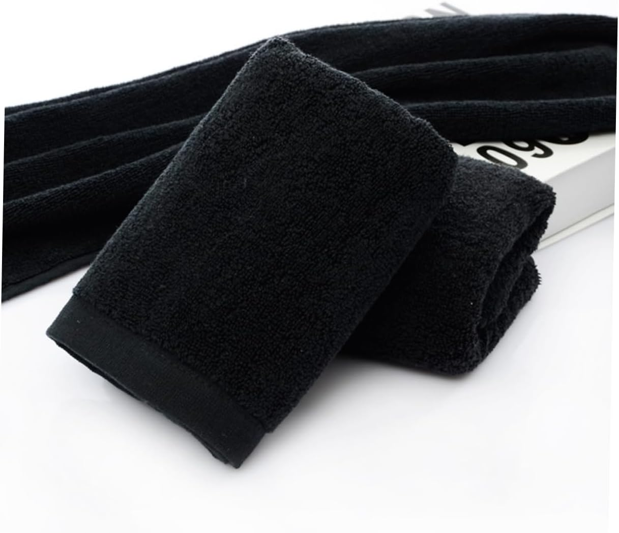 SHOWERORO Cotton Black Face Towel Fast Drying Highly Absorbent Extra Large Hotel Quality Towel for Home Spa Travel