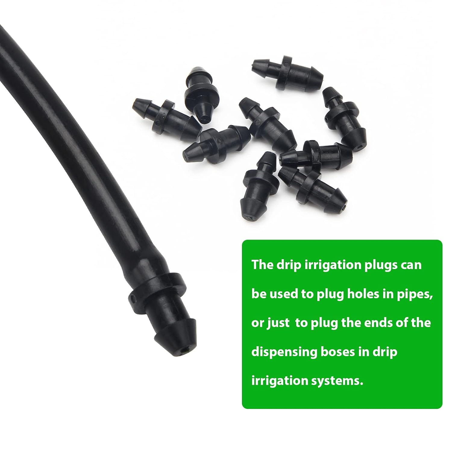 150 Pieces Drip Irrigation End Plugs Coolrunner Goof Plugs for Drip Irrigation Black Plug Drip Irrigation Tube End Closure Irrigation Garden Lawn Supplies image number 4
