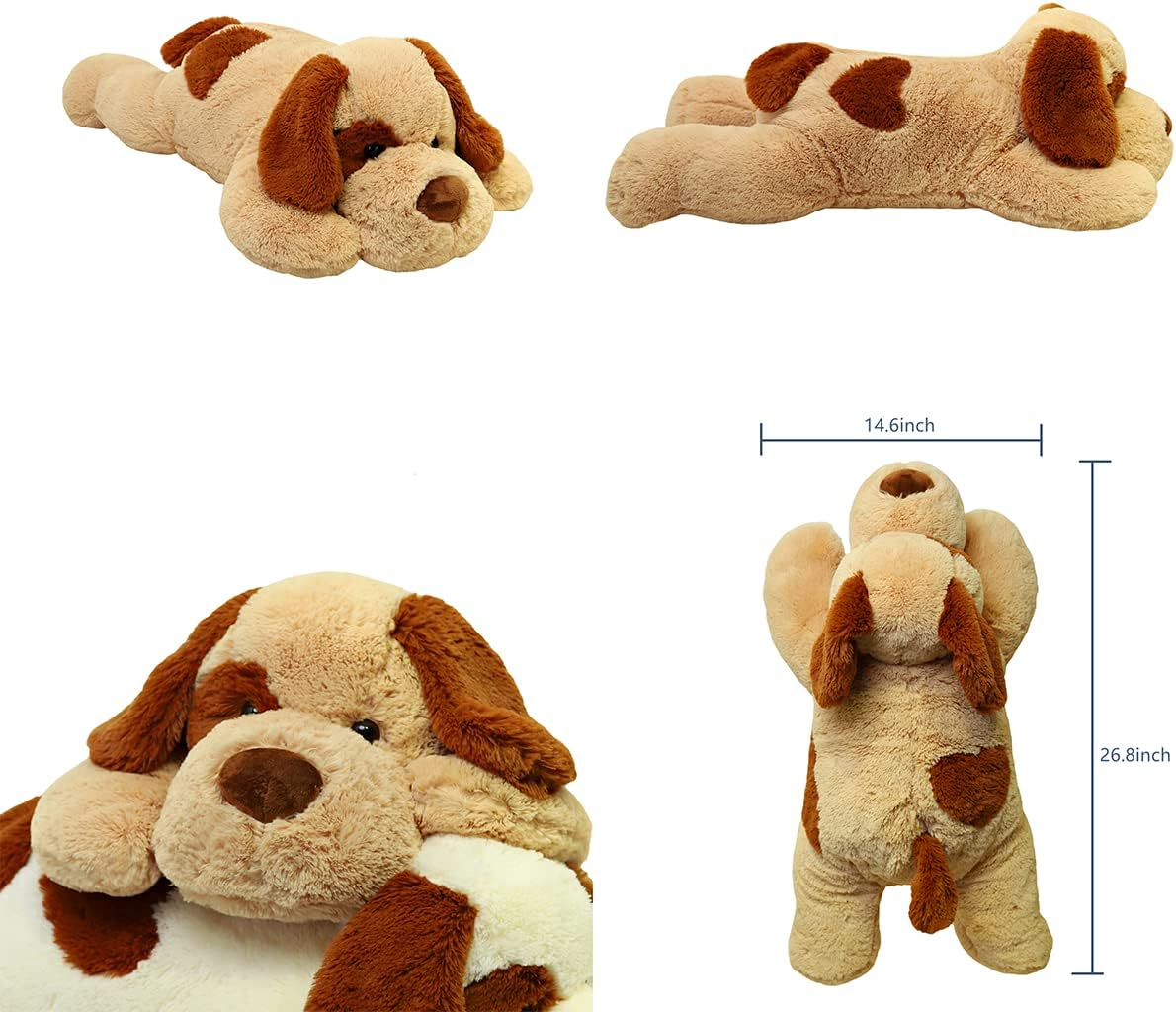 26.8 Inch 5 Lbs Dog Weighted Stuffed Animals for Anxiety and Stress Relief, Large Weighted Plush Animal, Cute Plush Toy Pillow, Gifts for Adults, Kids, Boys and Girls - Weighted Dog Light Brown image number 4