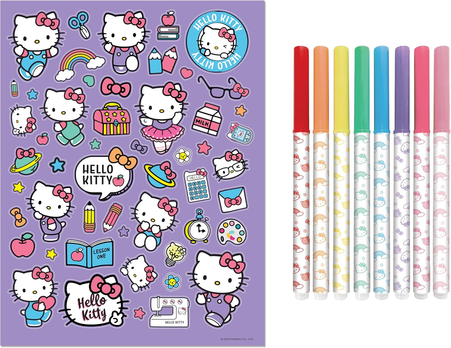 Kaleidoscope Colouring Kit Hello Kitty &ndash; Includes 64-Page Book, Scented Markers, and Stickers &ndash; Engaging Screen-Free Creative Activity for Home, Travel, or Gifts &ndash; for Kids Ages 6&ndash;12 image number 4