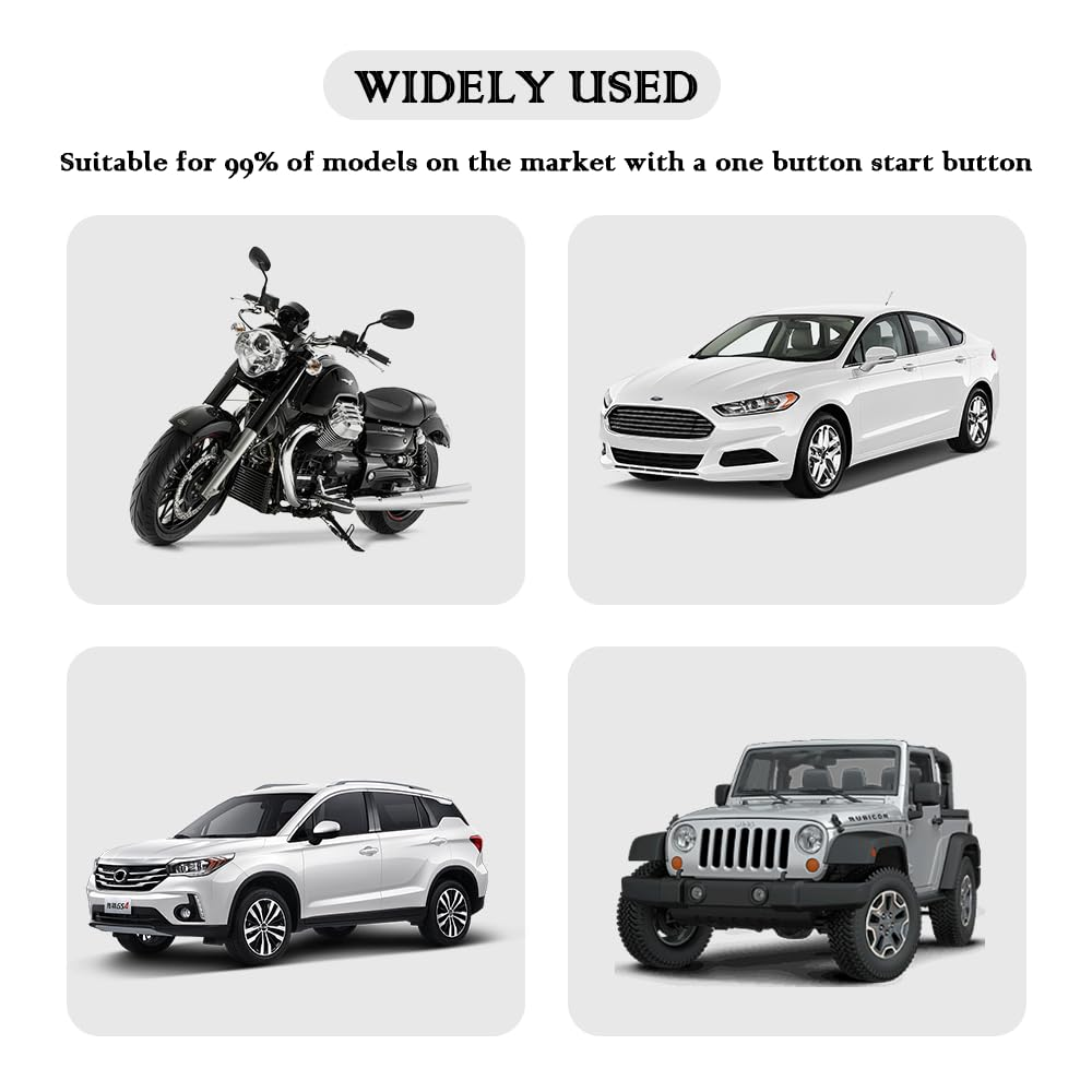 NHHC Car Push Start Button Cover,Heavy Duty Car Ignition Button Cover with Cool Dog Design for Car Decorations,Universal Car Interior Accessories Engine Start Stop Button Cover (Blue) - Red image number 4