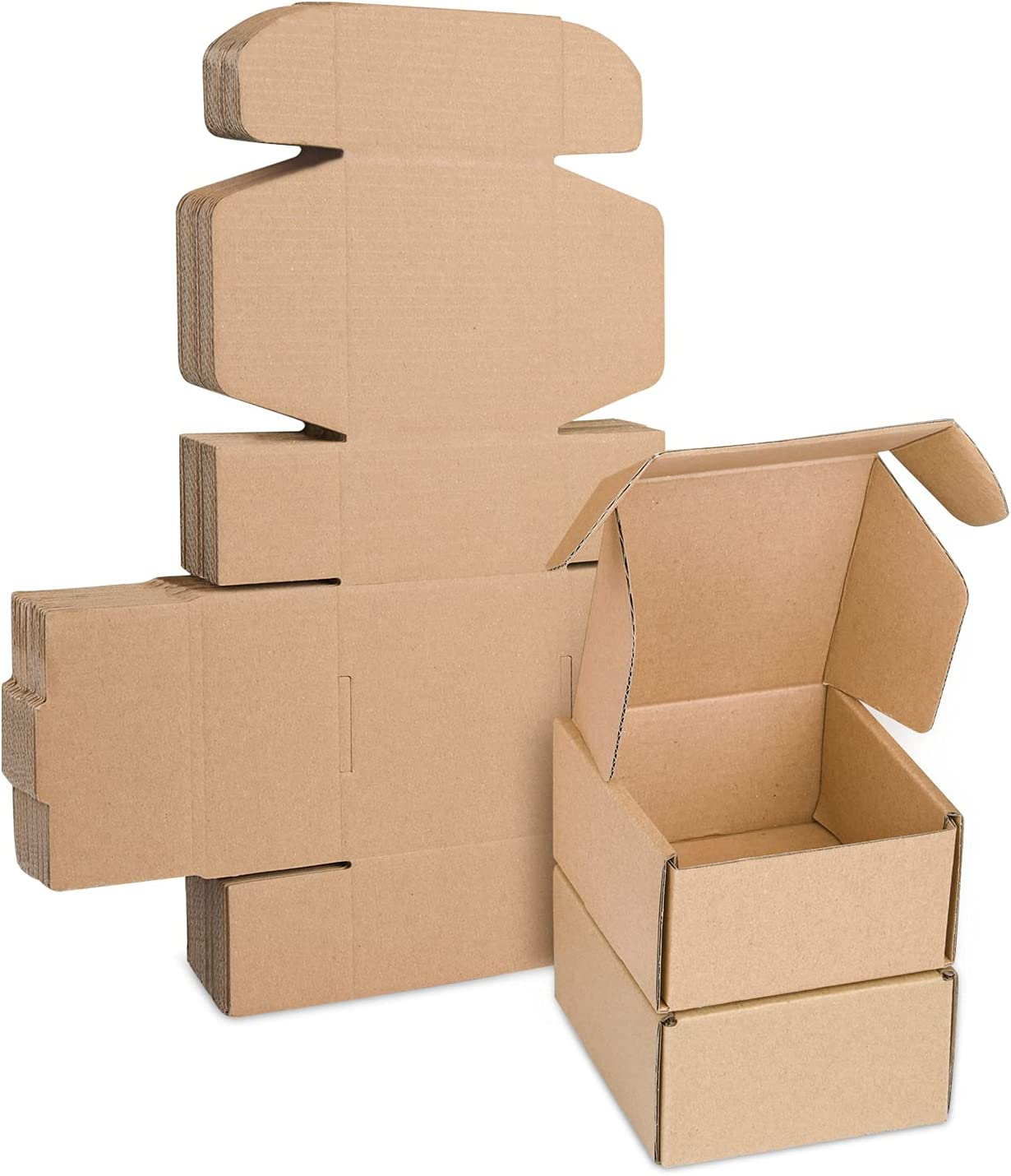 Corrugated Cardboard Shipping Boxes, 100X100X53Mm (4"X4"X2") Small Parcel Boxes - Pack of 25 image number 2